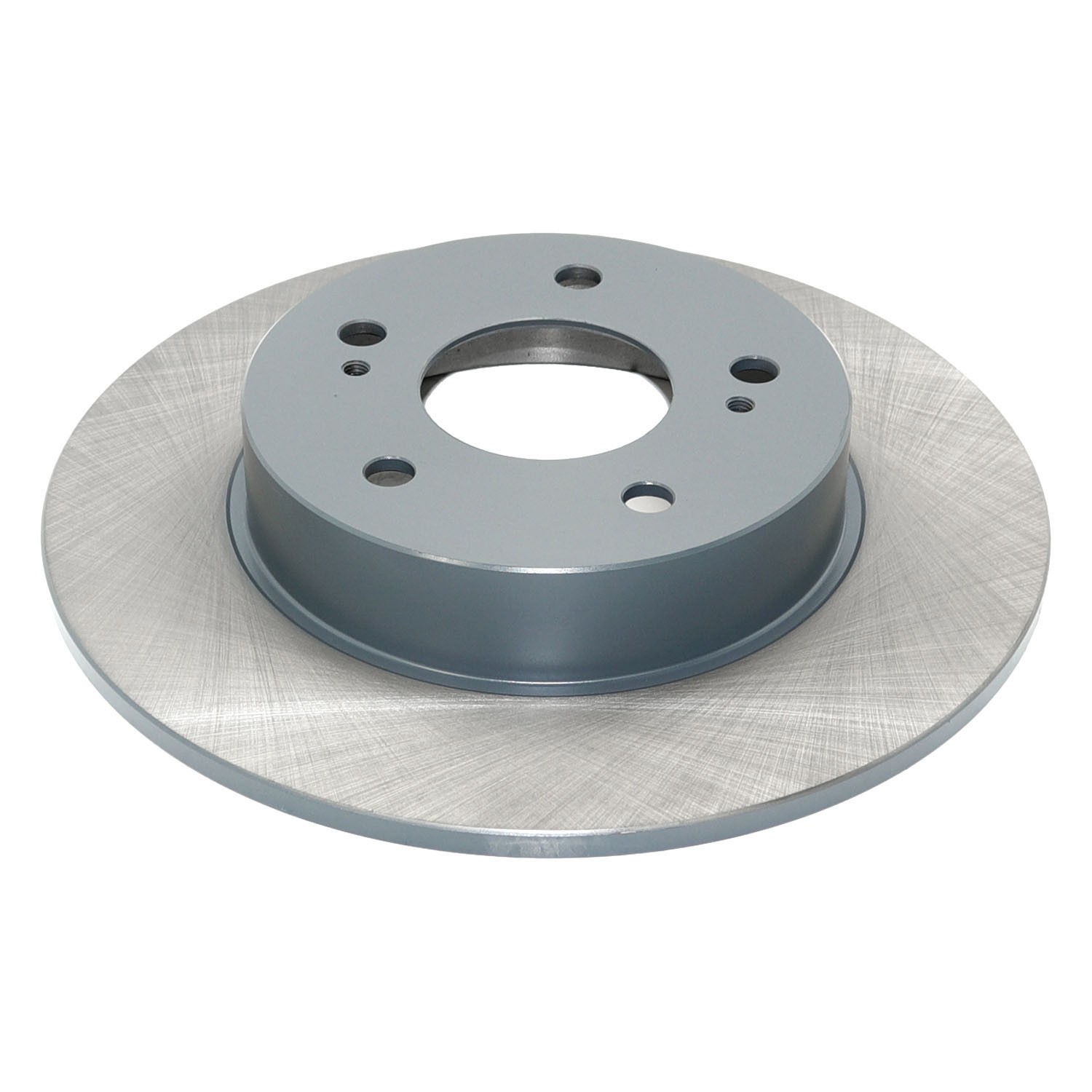 Coated on hat and edge; non-directional swirl finish