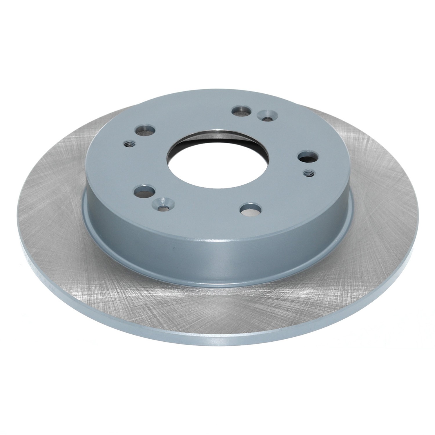 Coated on hat and edge; non-directional swirl finish