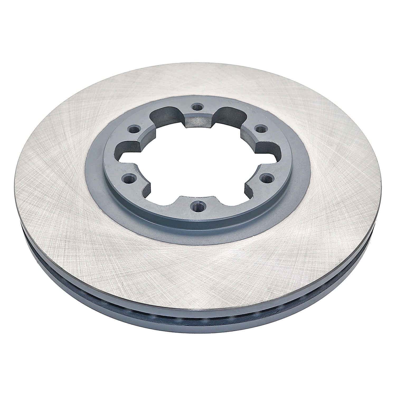 Coated on hat and edge; non-directional swirl finish