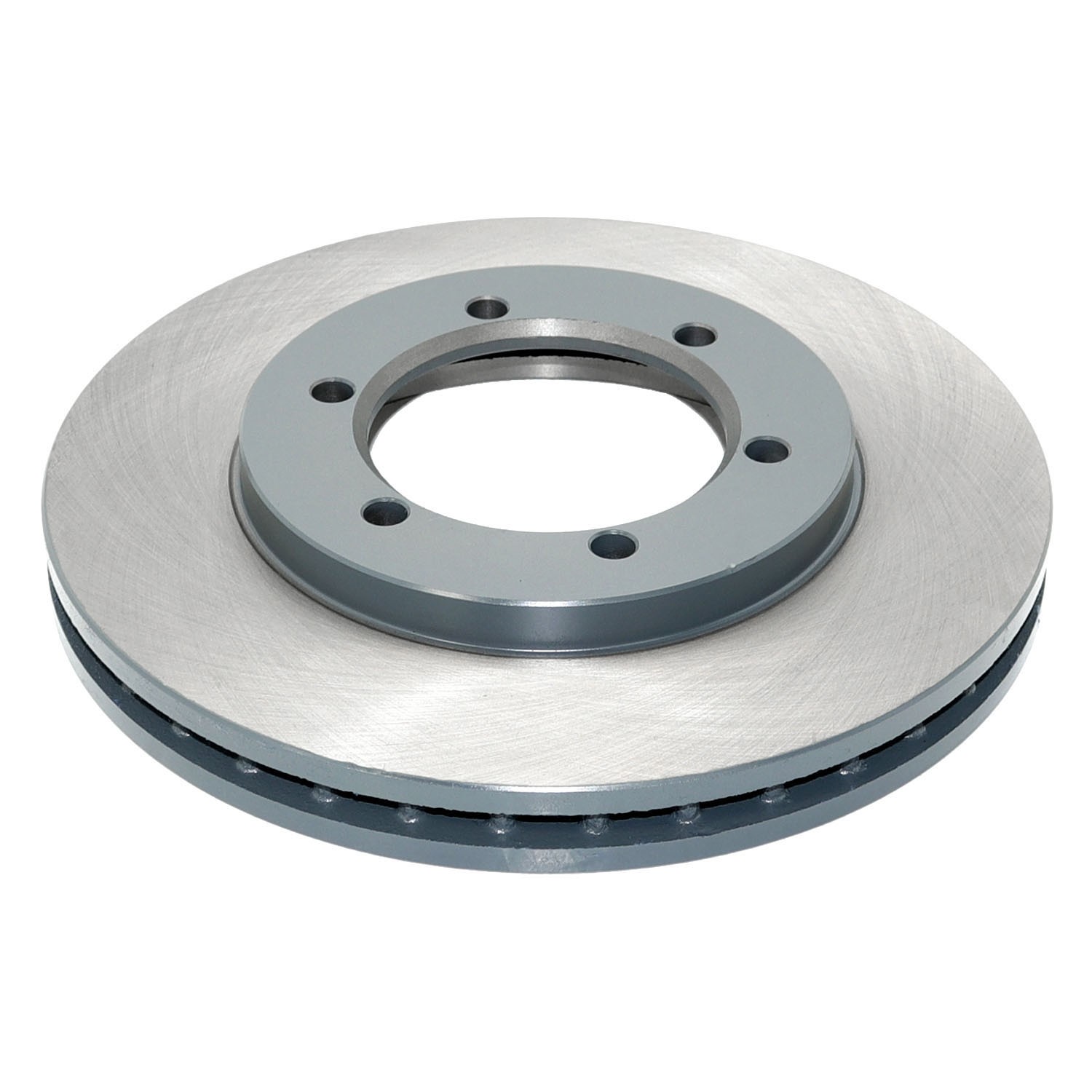 Coated on hat and edge; non-directional swirl finish