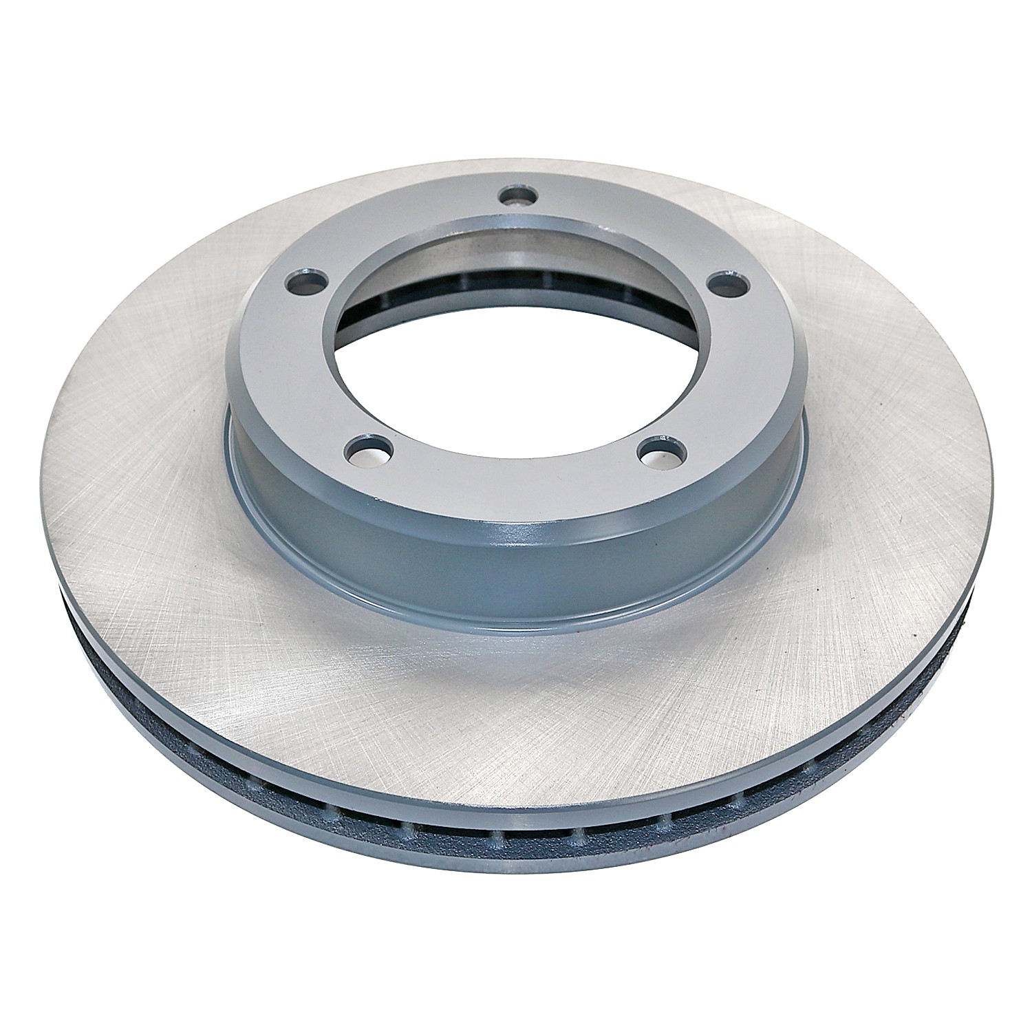 Coated on hat and edge; non-directional swirl finish