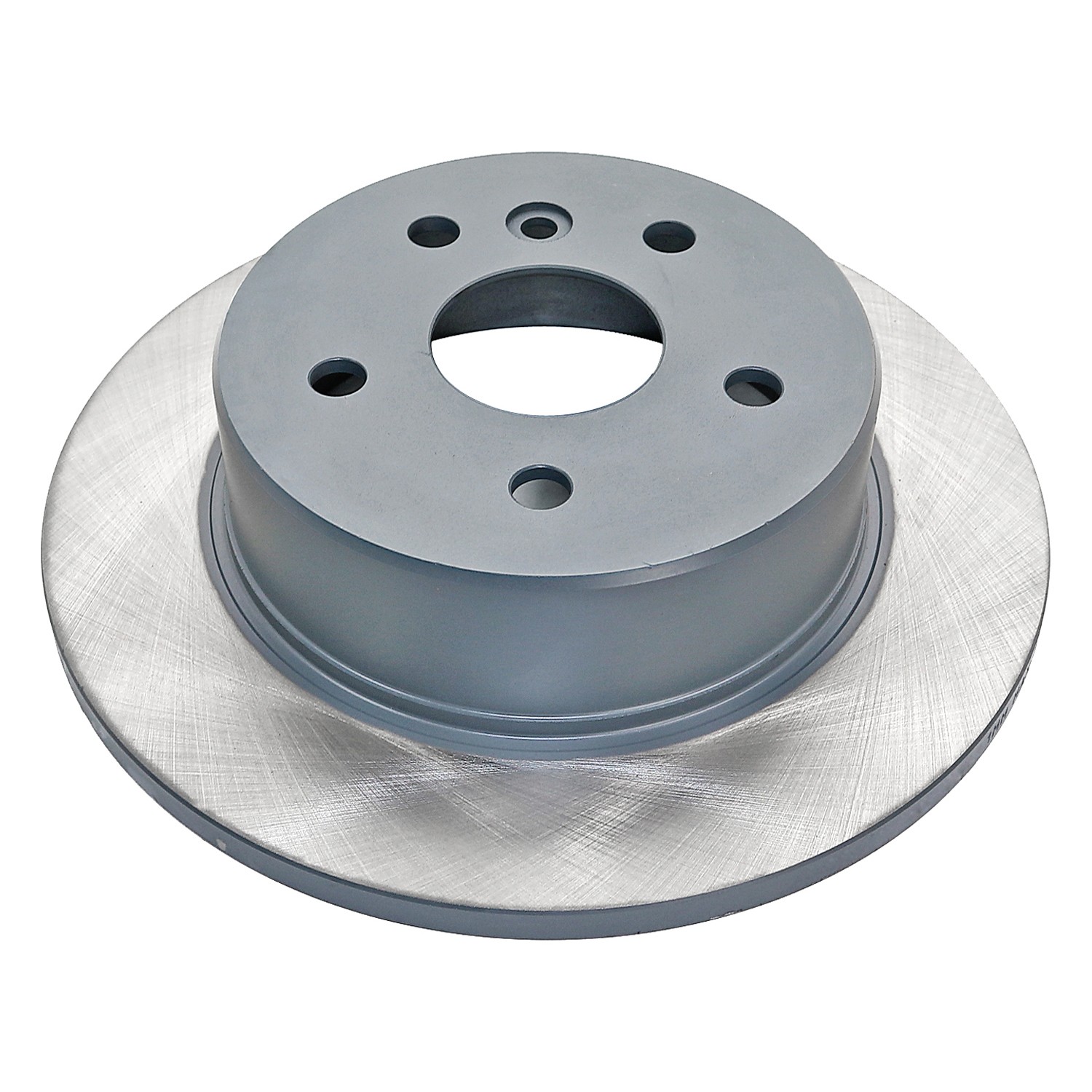 Coated on hat and edge; non-directional swirl finish