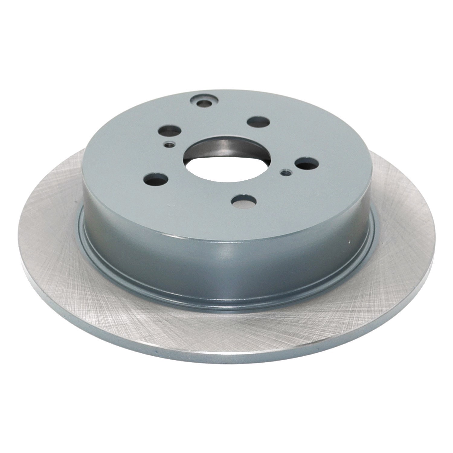 Coated on hat and edge; non-directional swirl finish