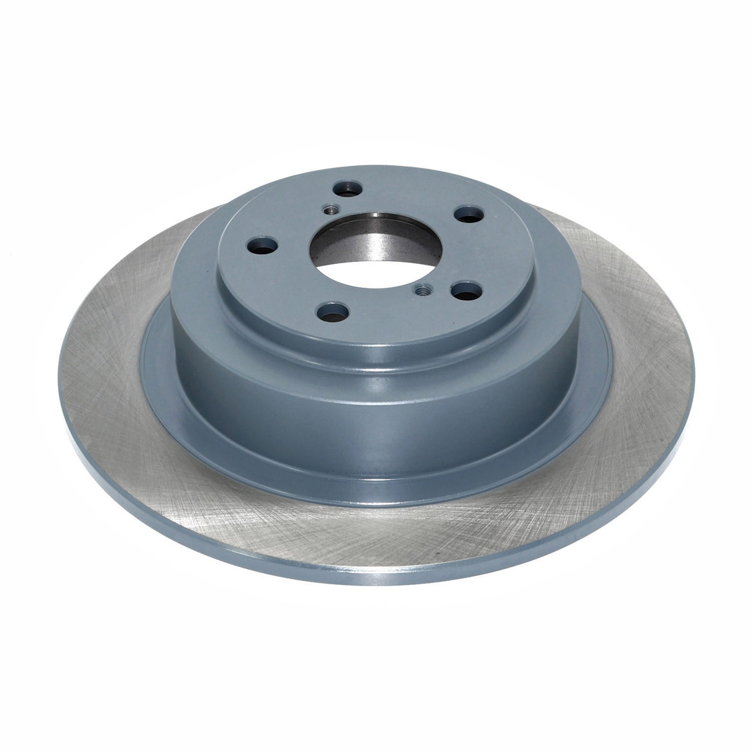 Coated on hat and edge; non-directional swirl finish
