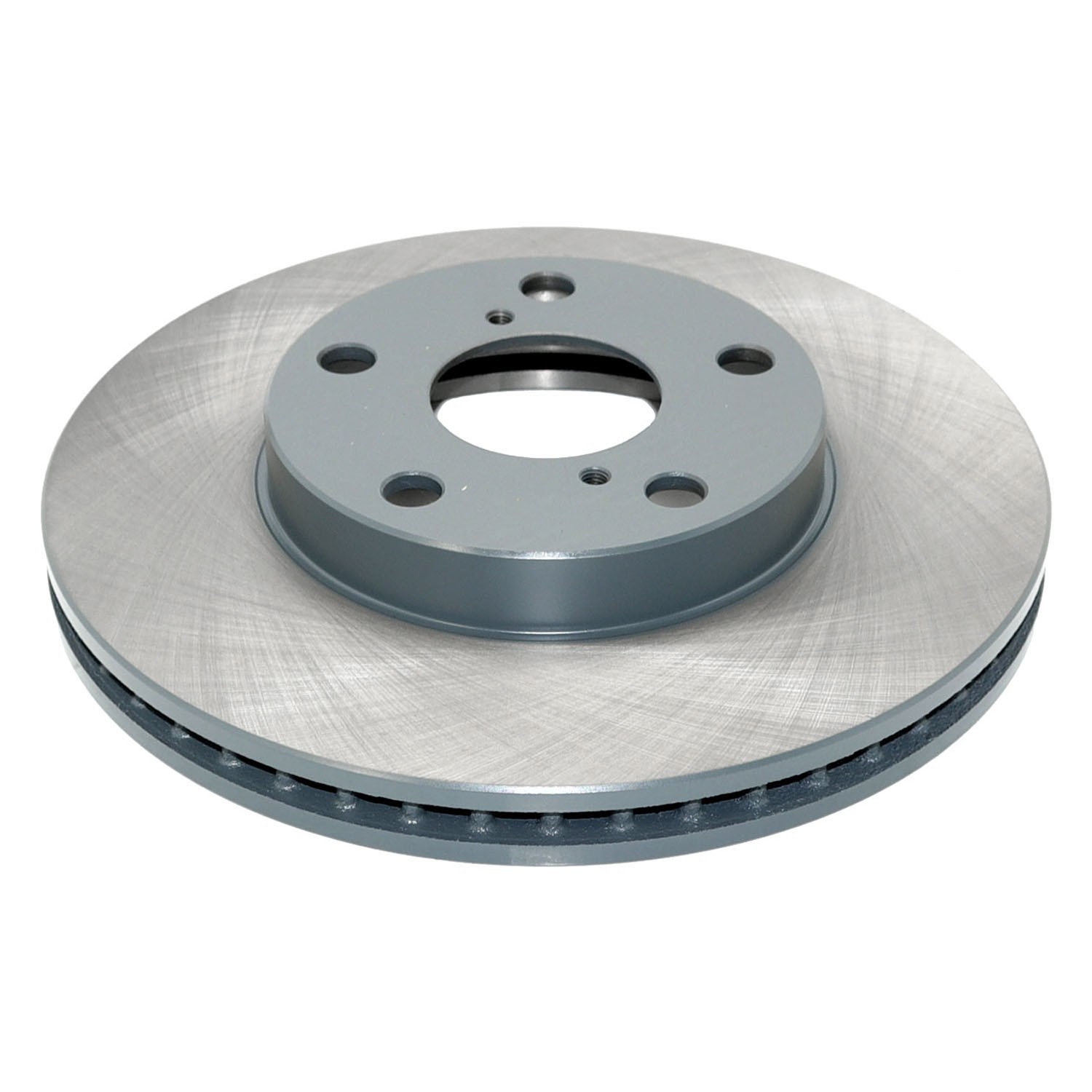 Coated on hat and edge; non-directional swirl finish