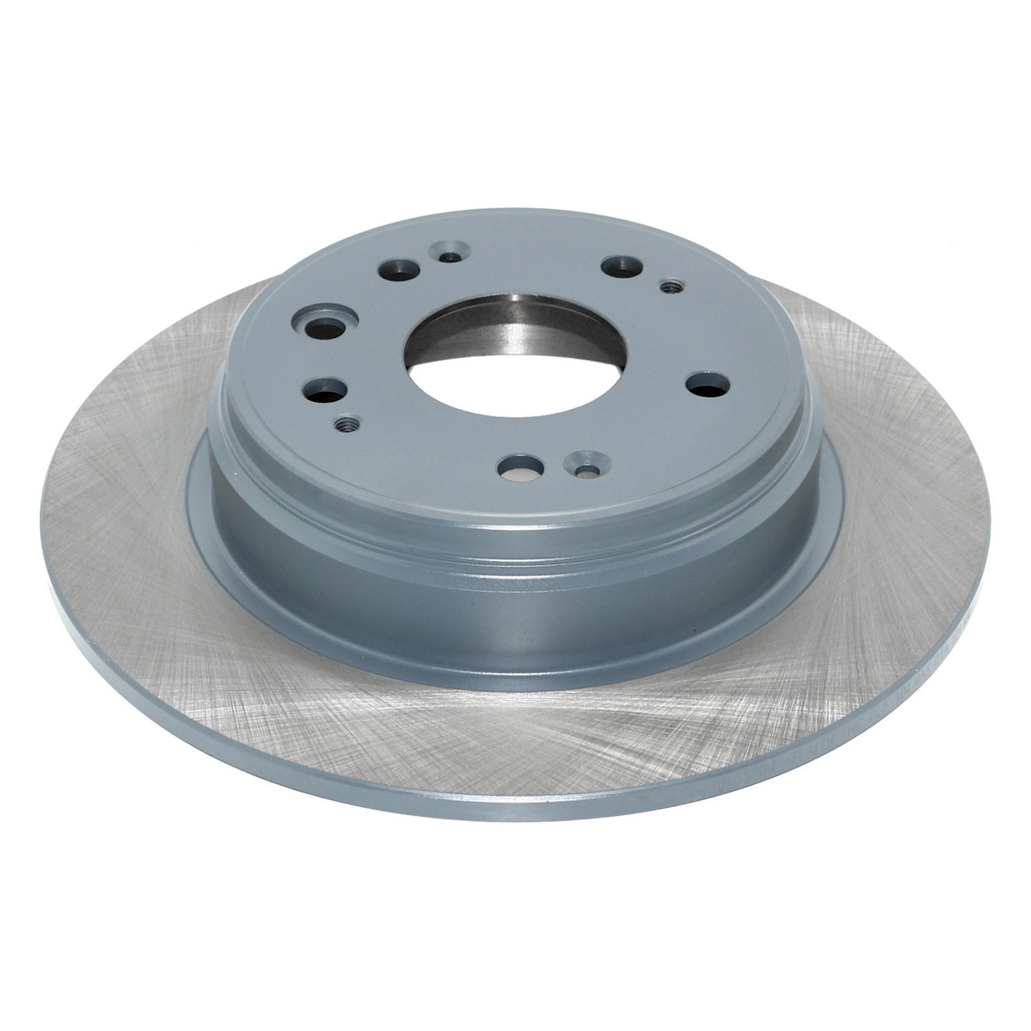Coated on hat and edge; non-directional swirl finish