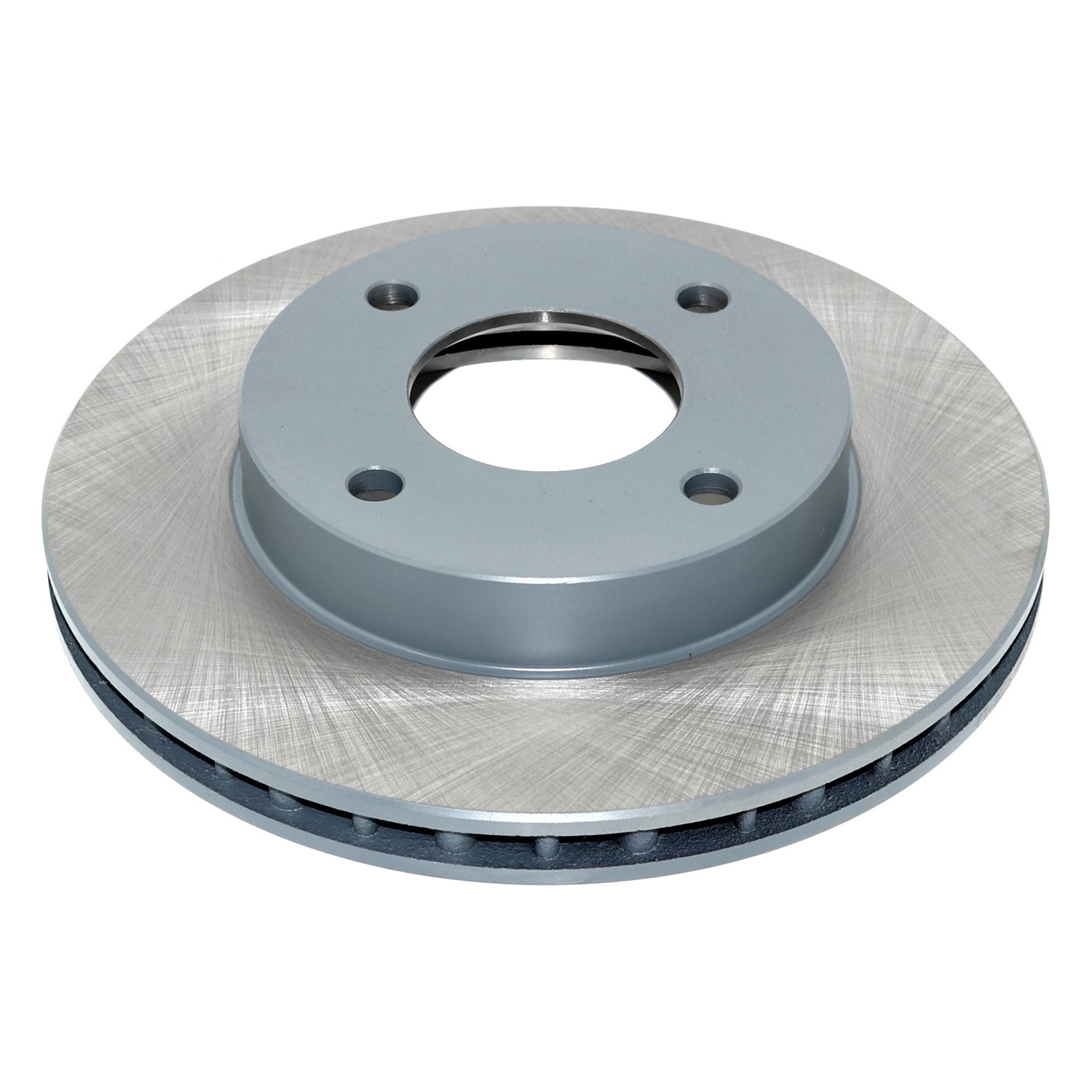 Coated on hat and edge; non-directional swirl finish