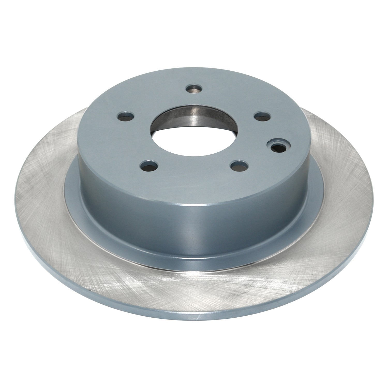 Coated on hat and edge; non-directional swirl finish