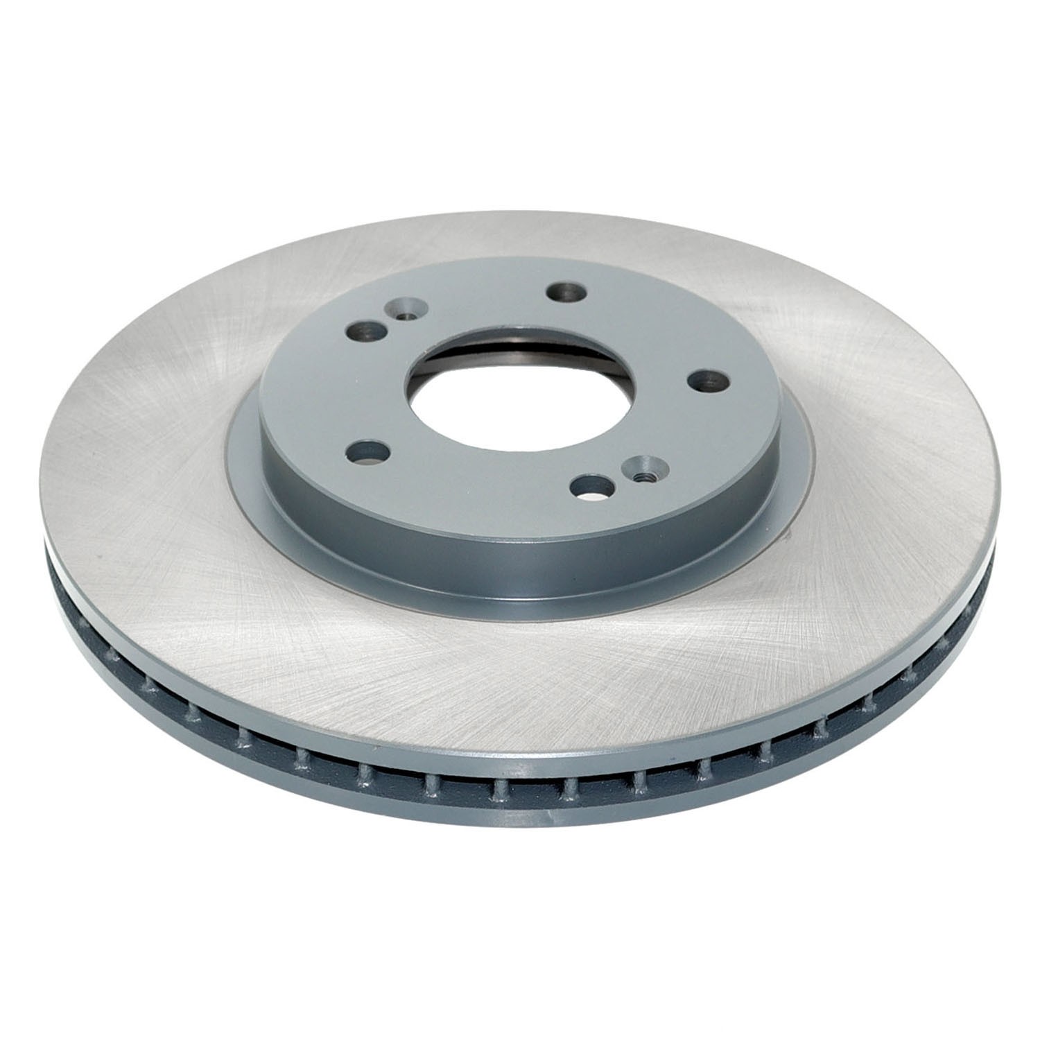 Coated on hat and edge; non-directional swirl finish