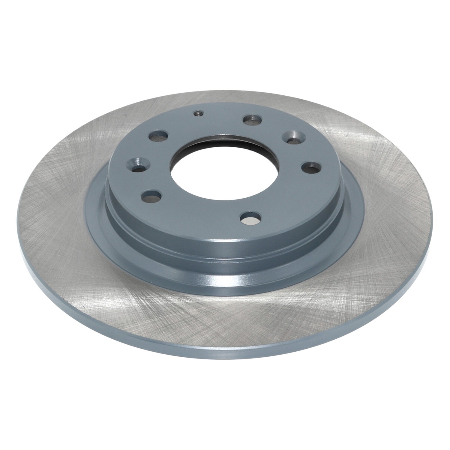 Coated on hat and edge; non-directional swirl finish