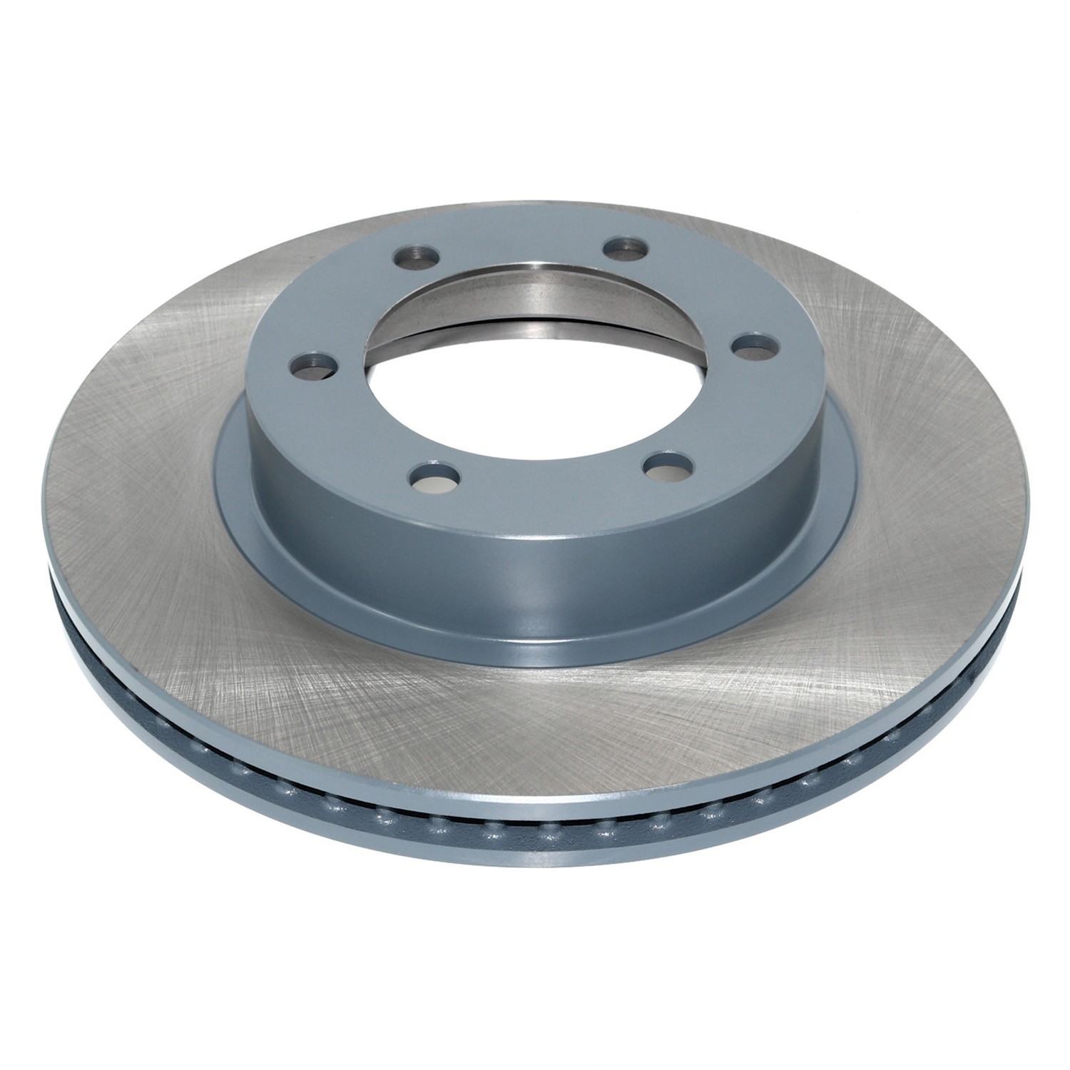 Coated on hat and edge; non-directional swirl finish
