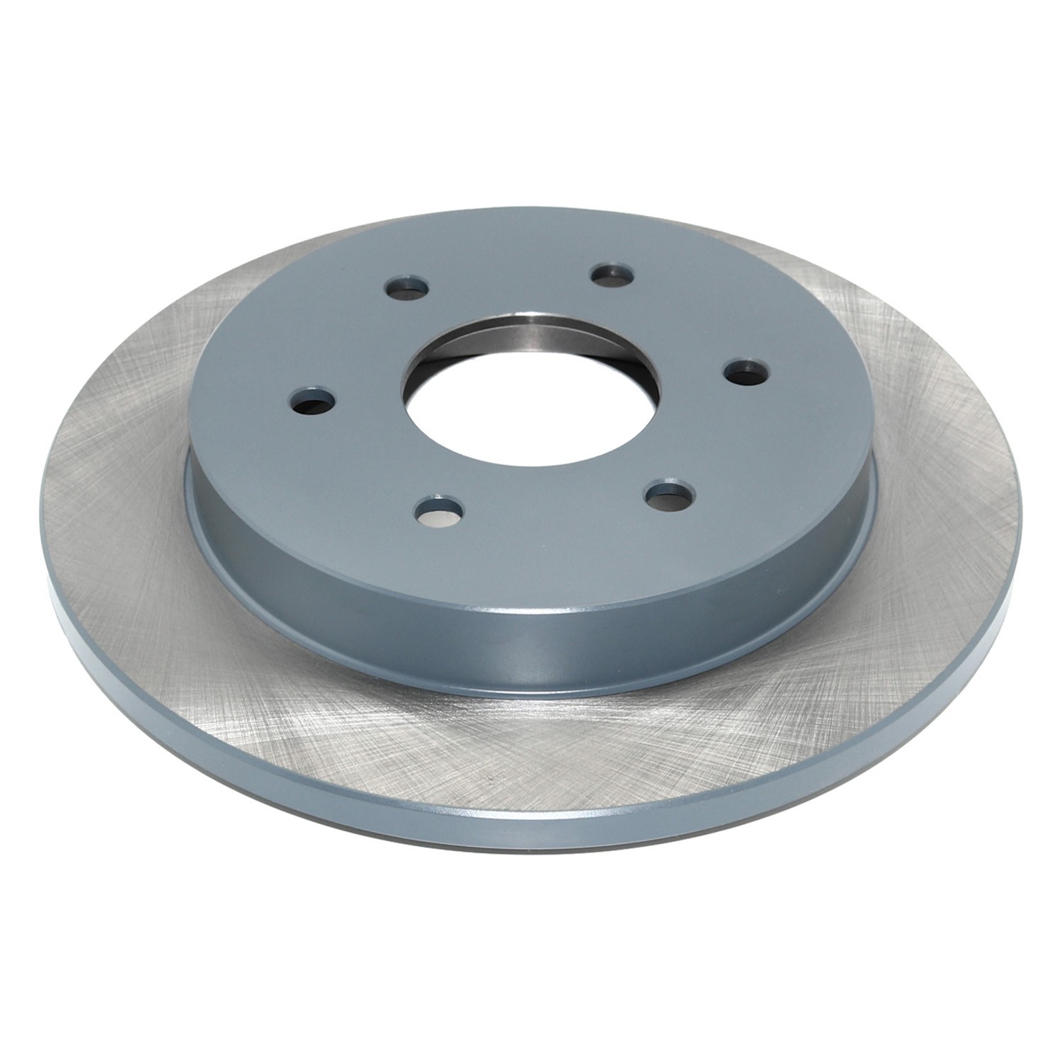 Coated on hat and edge; non-directional swirl finish