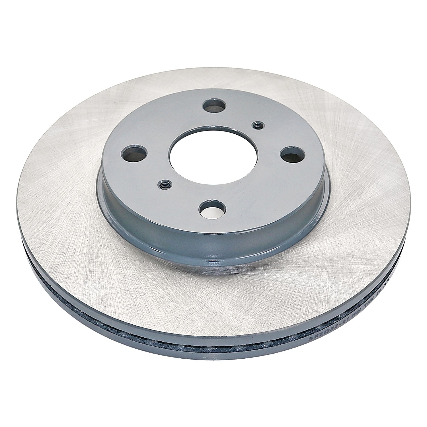 Coated on hat and edge; non-directional swirl finish