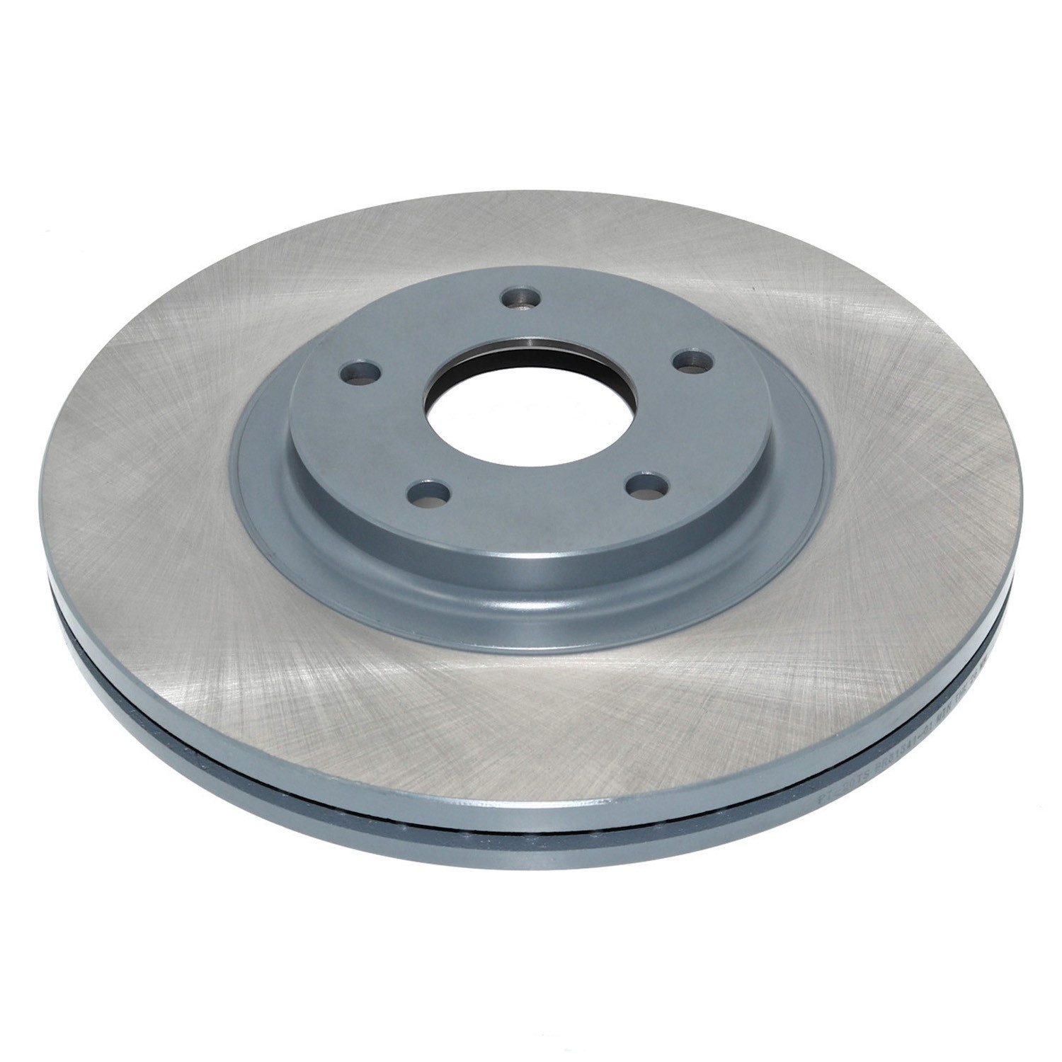 Coated on hat and edge; non-directional swirl finish