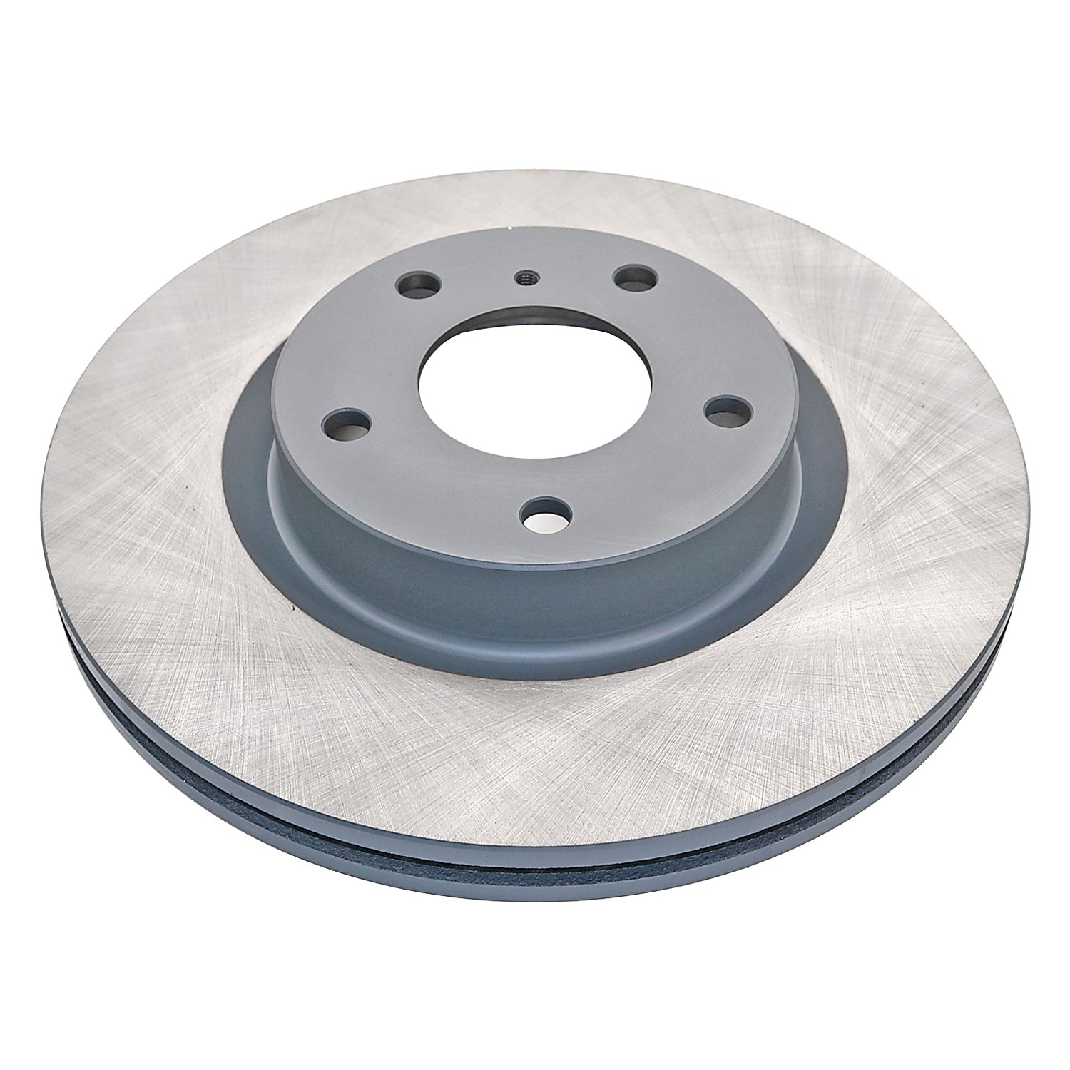 Coated on hat and edge; non-directional swirl finish