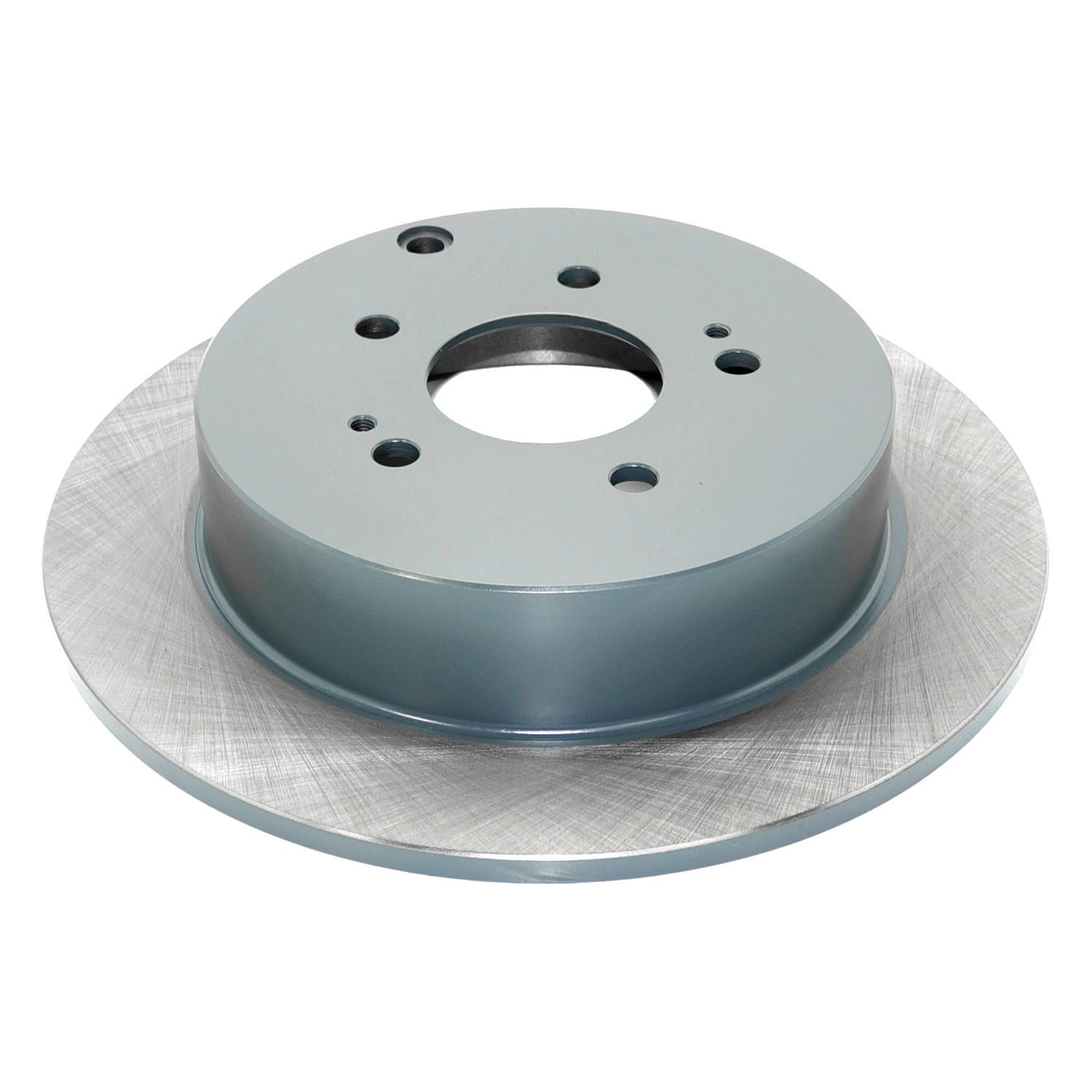 Coated on hat and edge; non-directional swirl finish