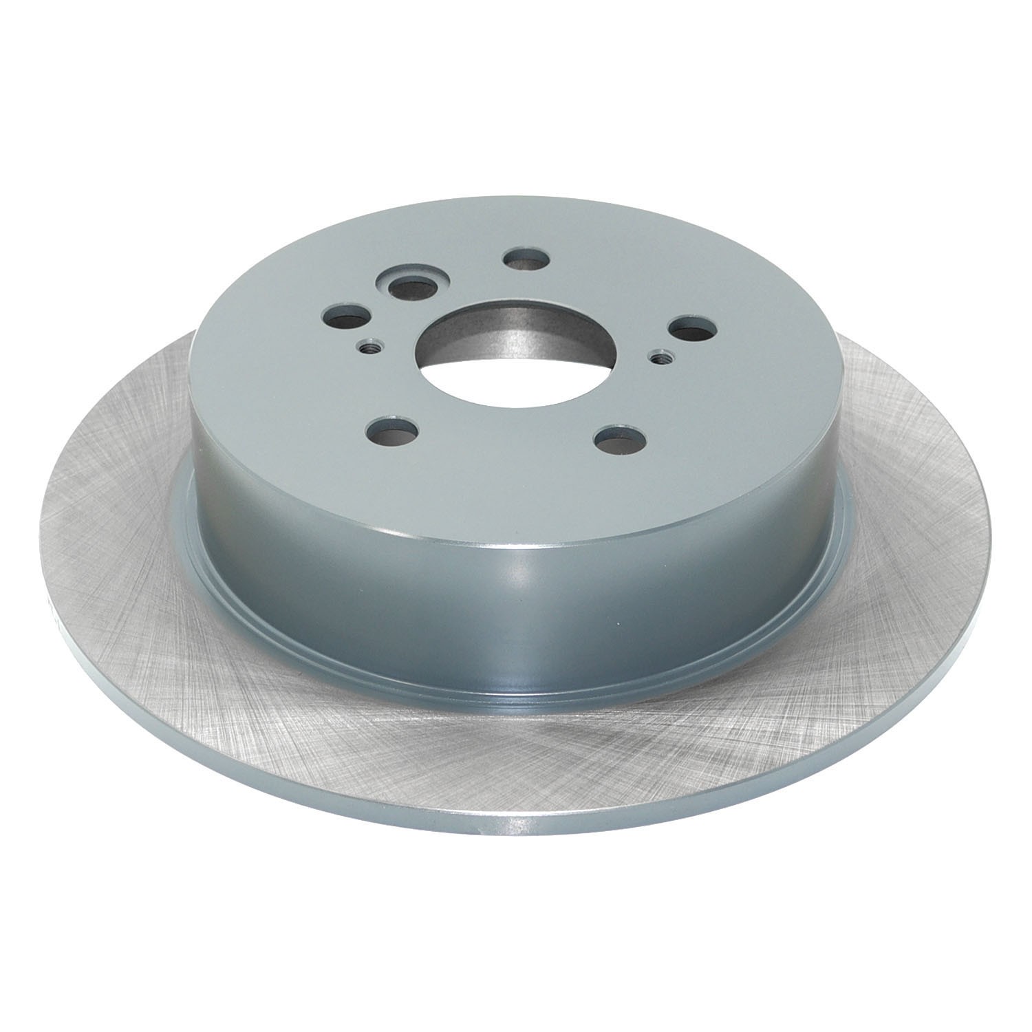 Coated on hat and edge; non-directional swirl finish
