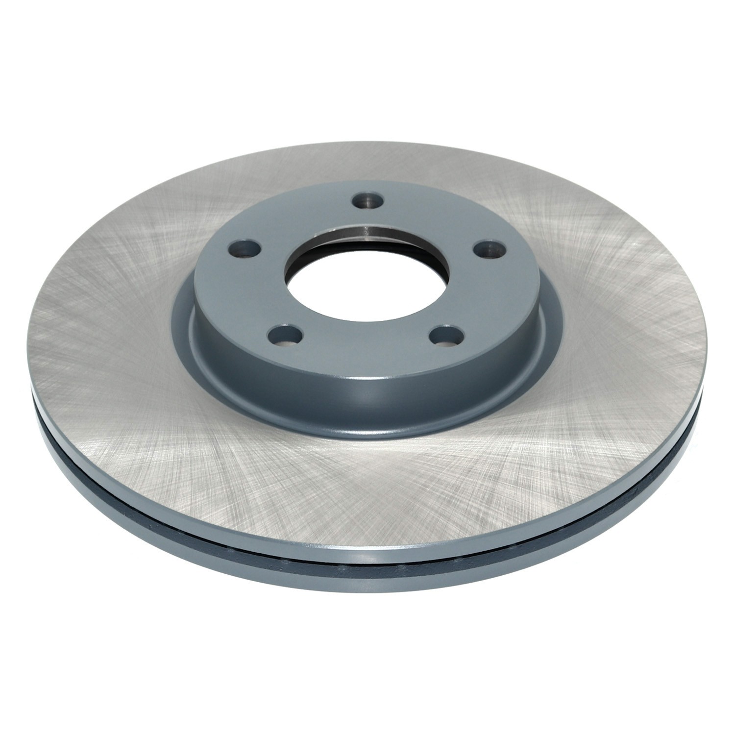 Coated on hat and edge; non-directional swirl finish