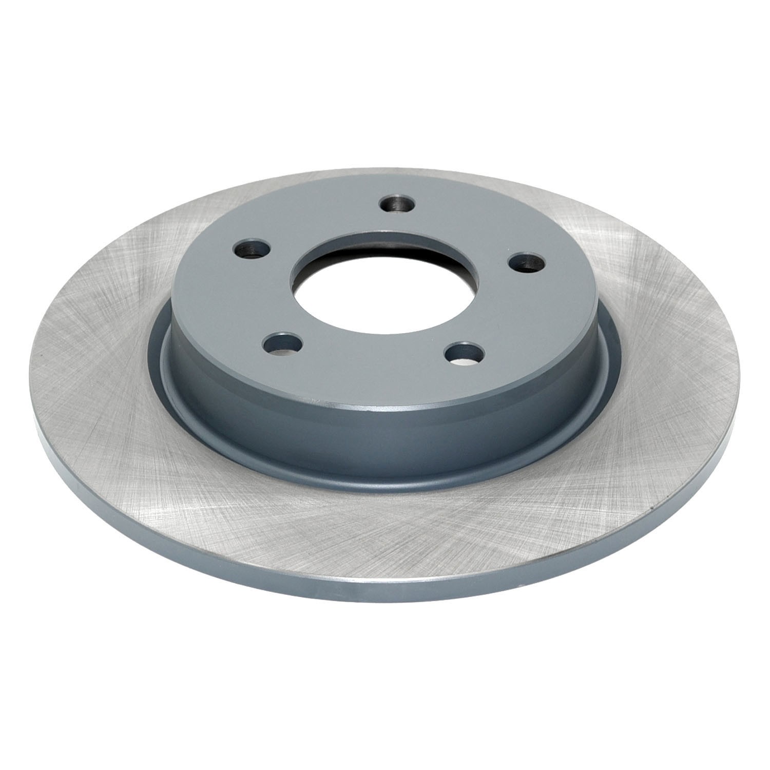 Coated on hat and edge; non-directional swirl finish