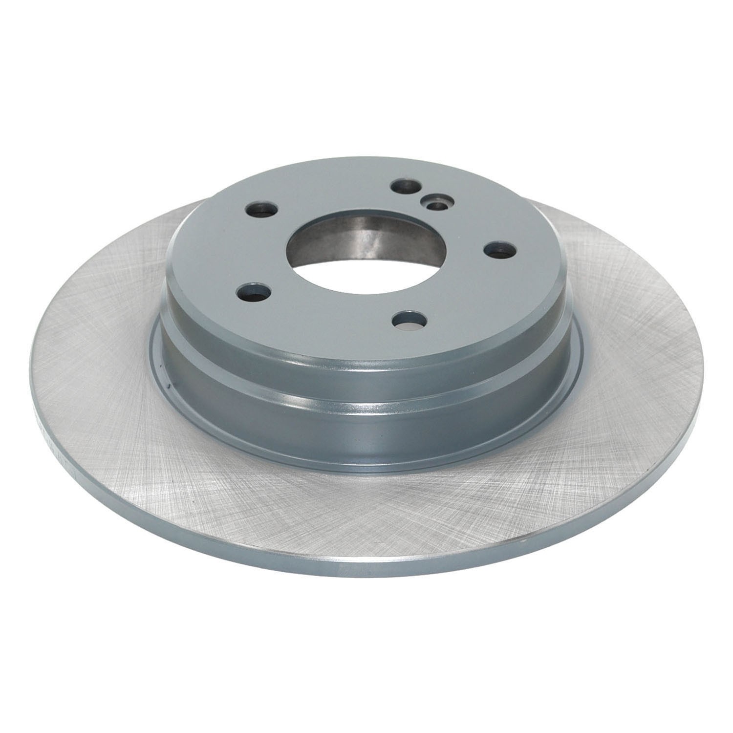 Coated on hat and edge; non-directional swirl finish