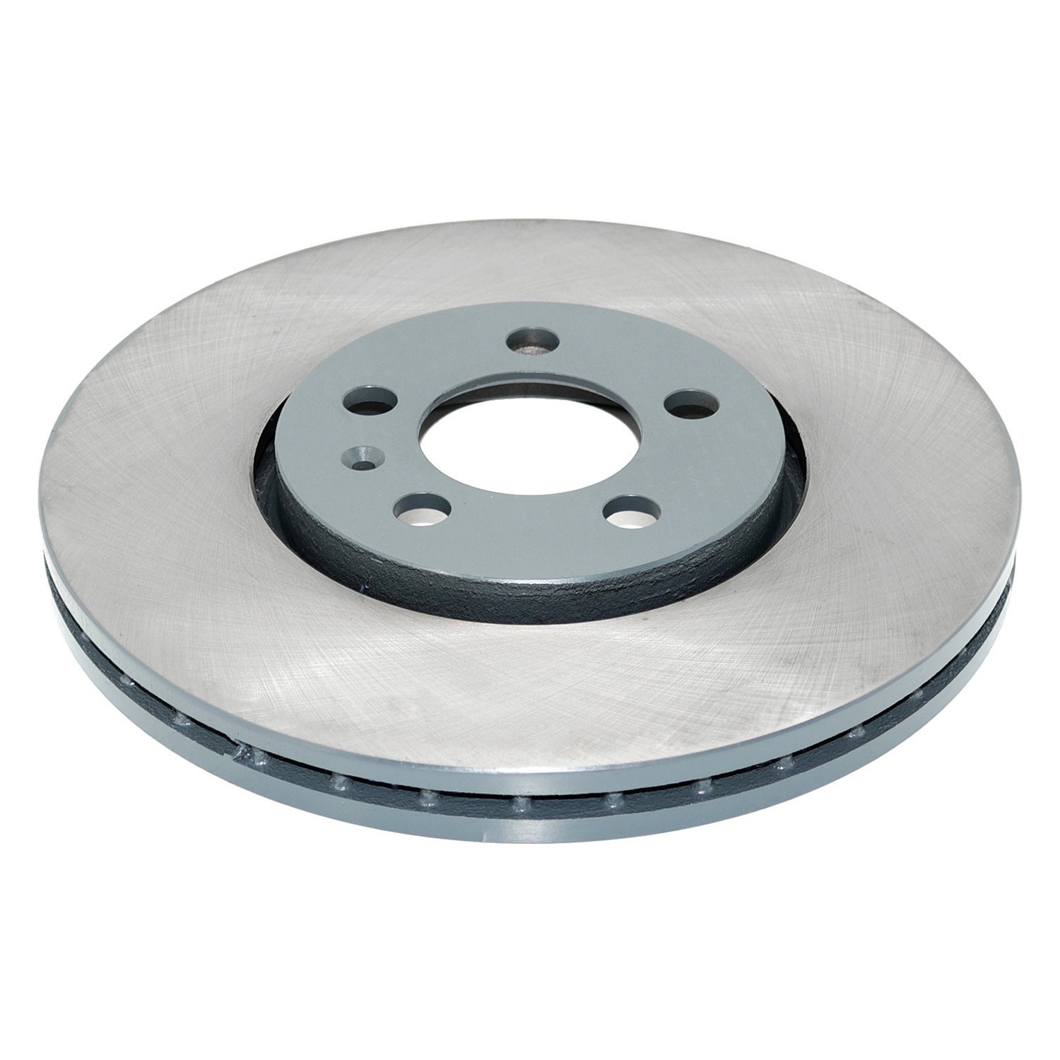 Coated on hat and edge; non-directional swirl finish