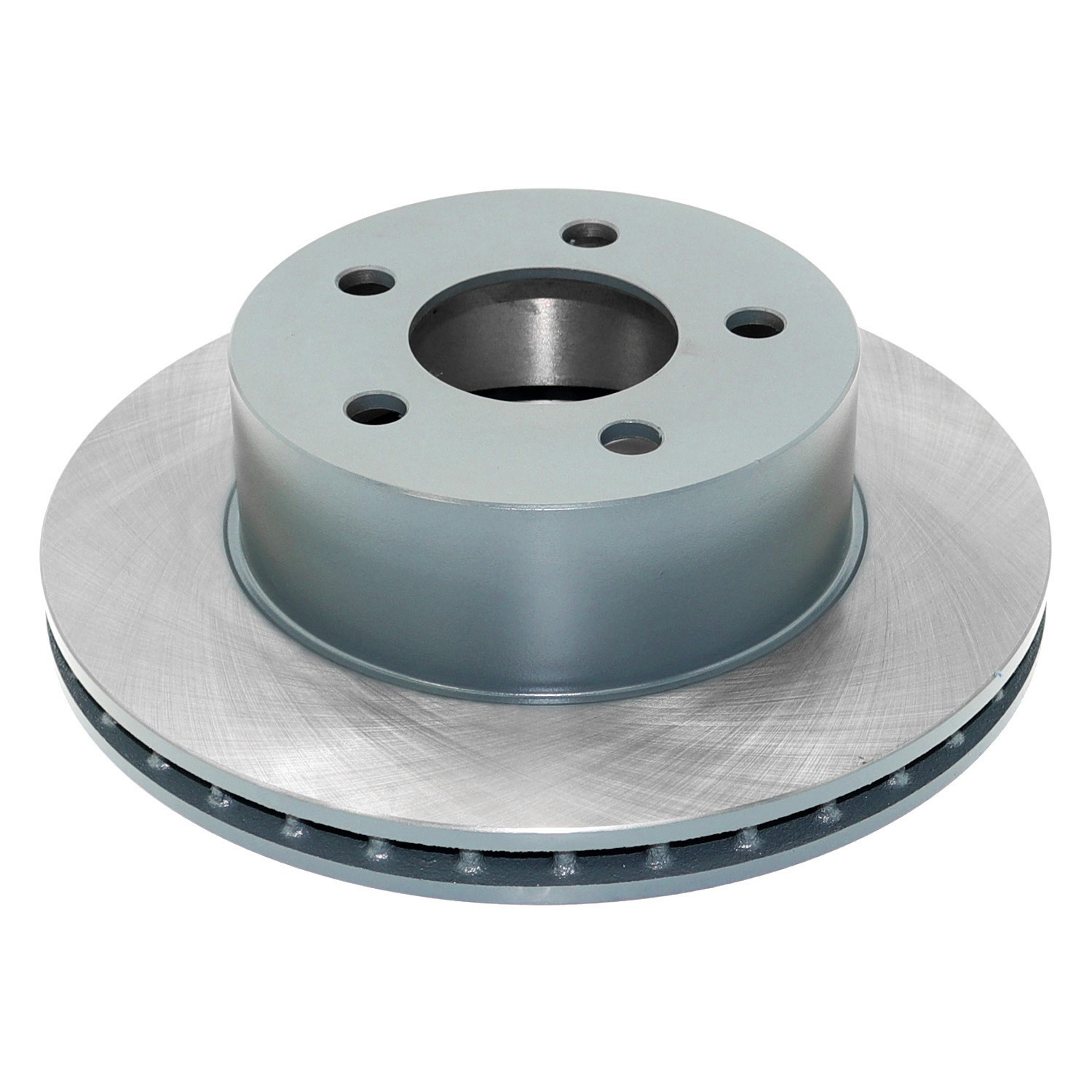 Coated on hat and edge; non-directional swirl finish