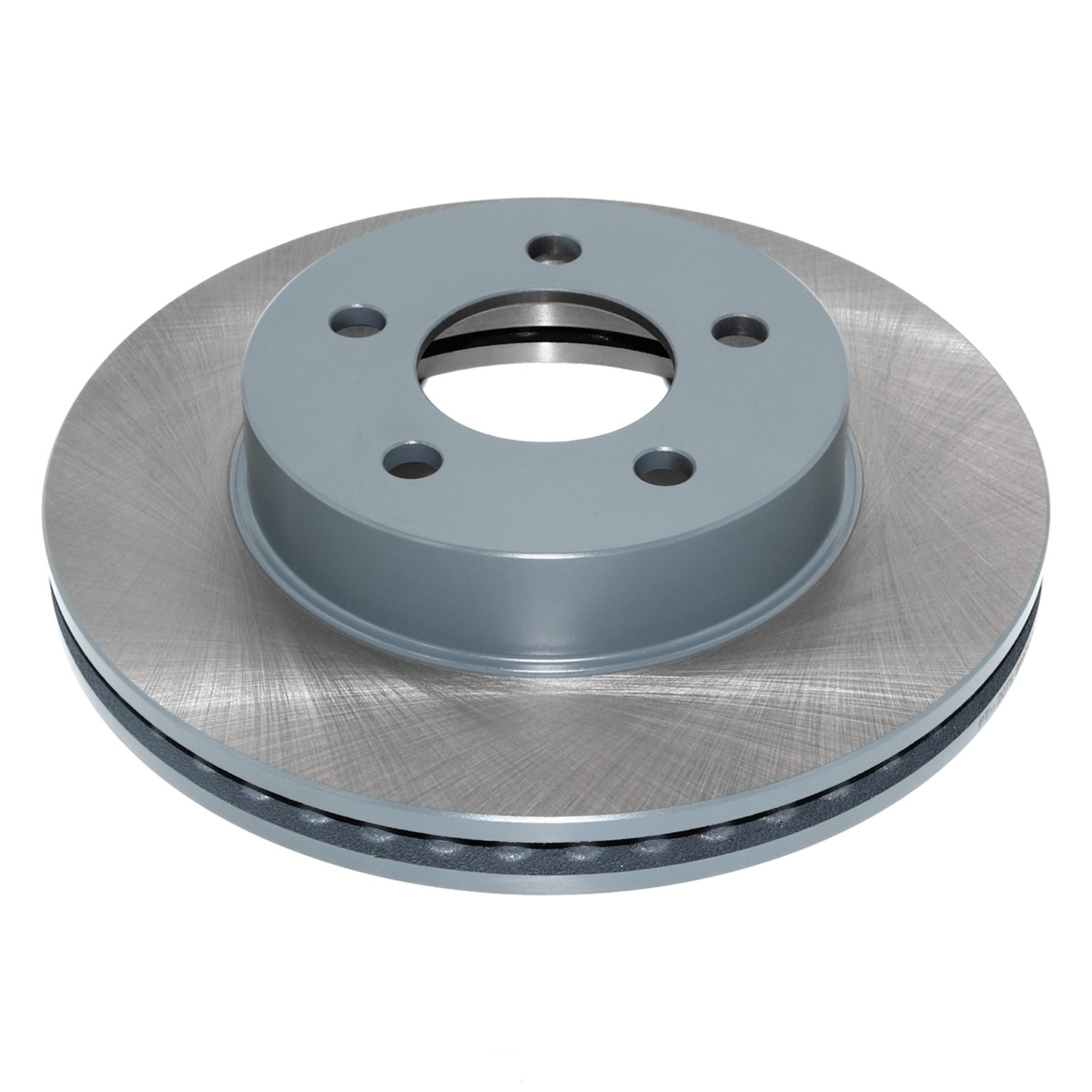 Coated on hat and edge; non-directional swirl finish