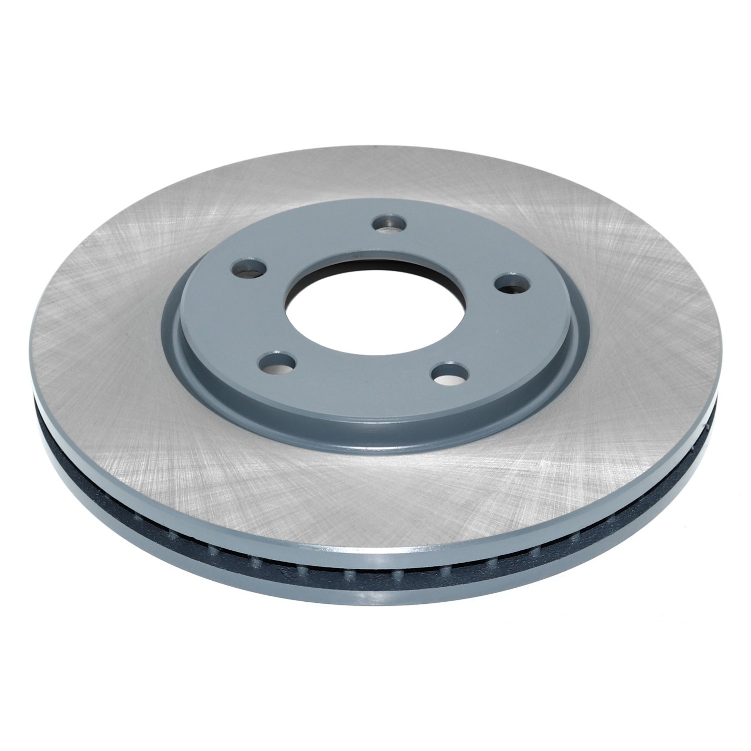 Coated on hat and edge; non-directional swirl finish