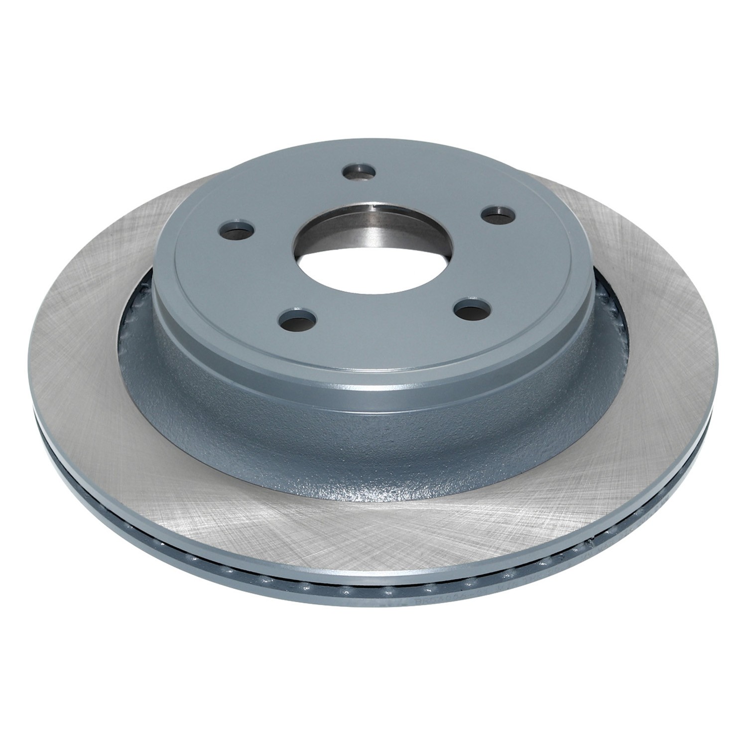 Coated on hat and edge; non-directional swirl finish