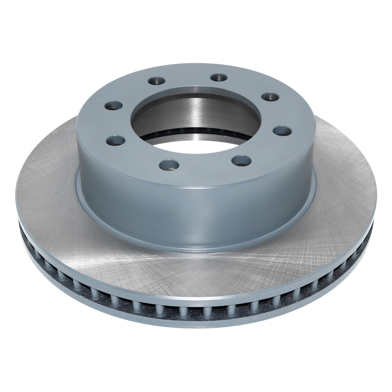 Coated on hat and edge; non-directional swirl finish