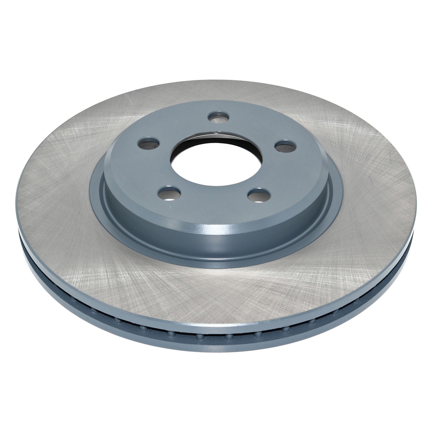 Coated on hat and edge; non-directional swirl finish