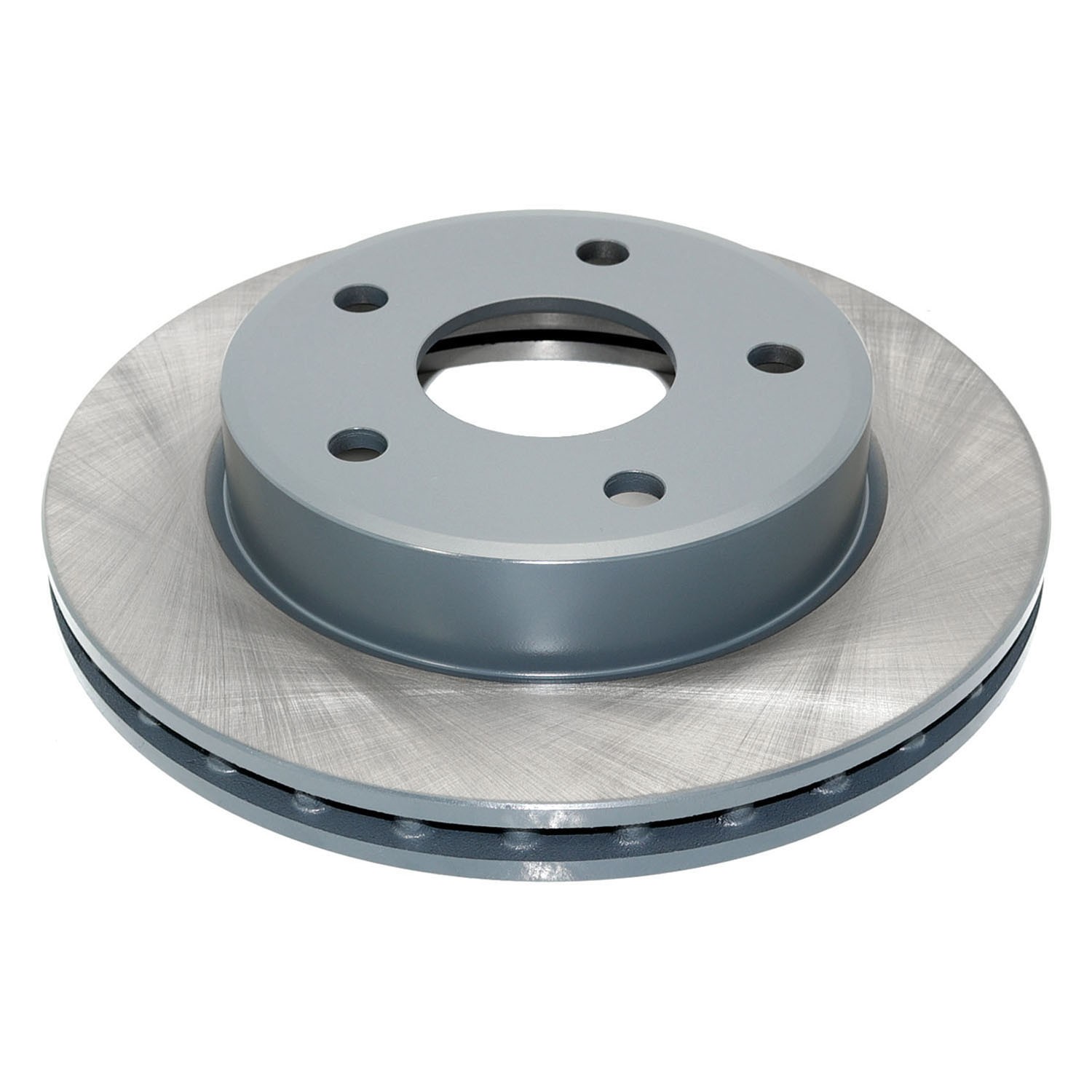 Coated on hat and edge; non-directional swirl finish