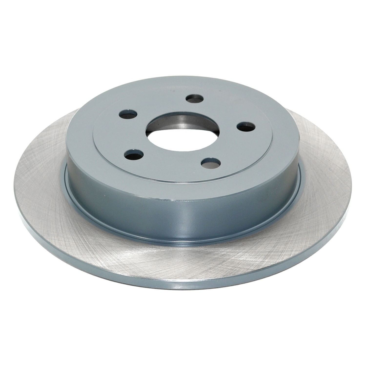 Coated on hat and edge; non-directional swirl finish