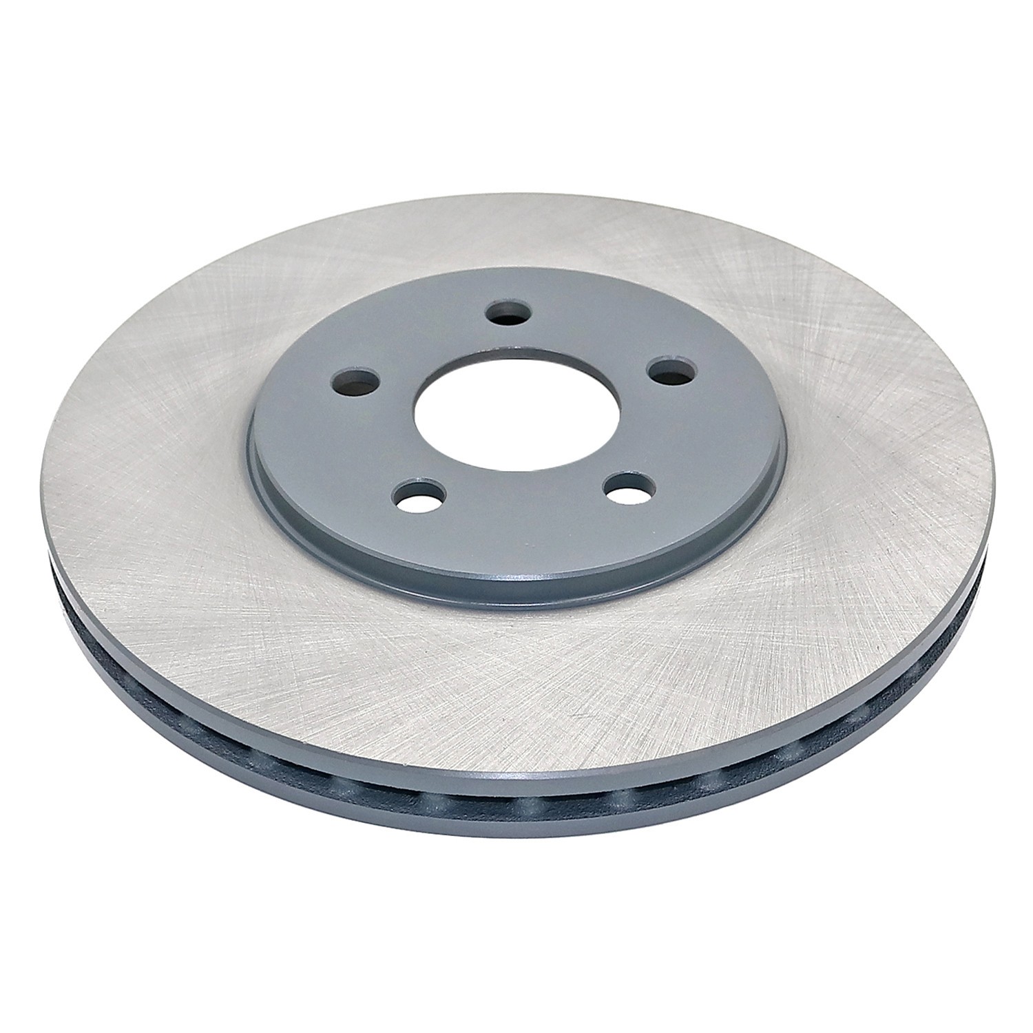 Coated on hat and edge; non-directional swirl finish