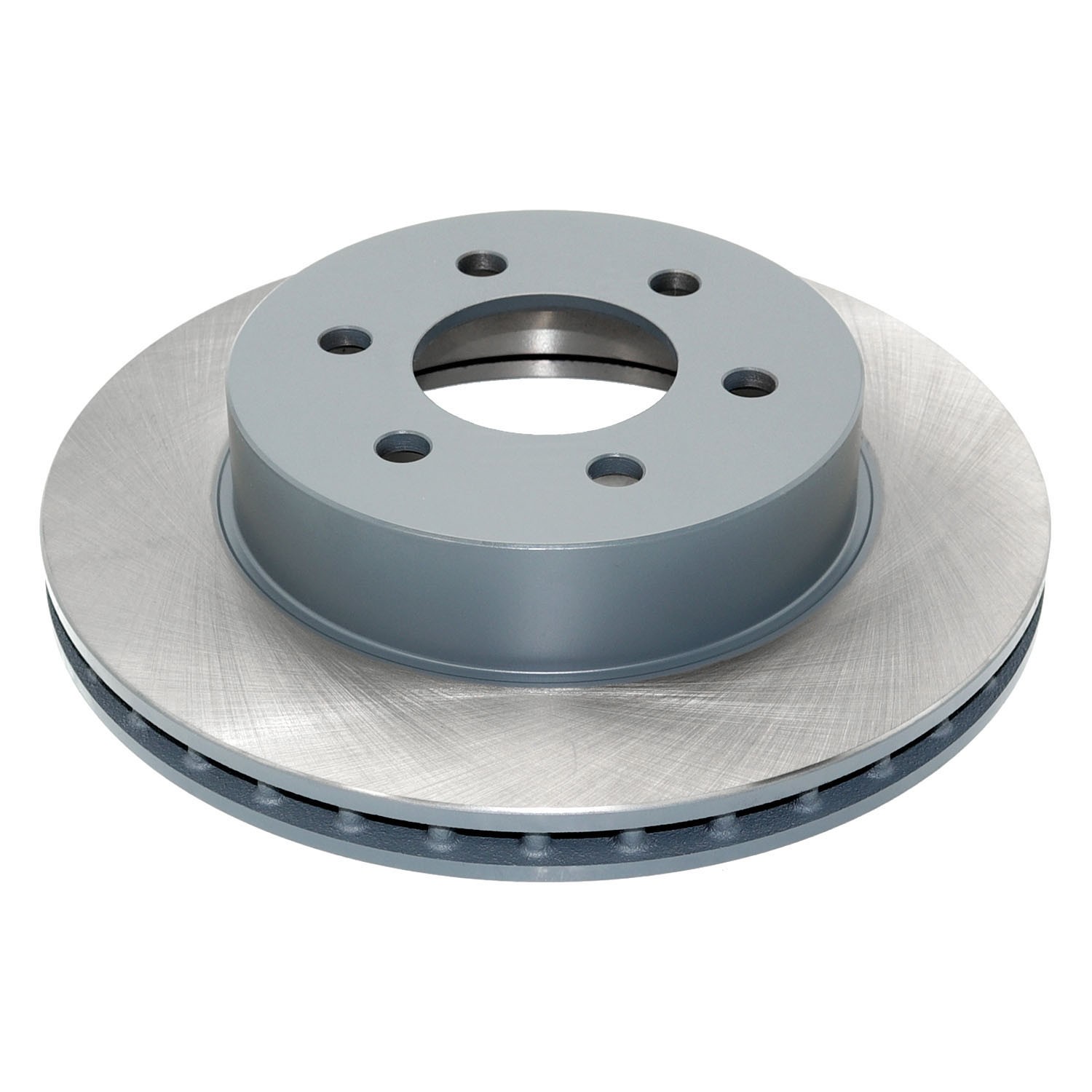 Coated on hat and edge; non-directional swirl finish