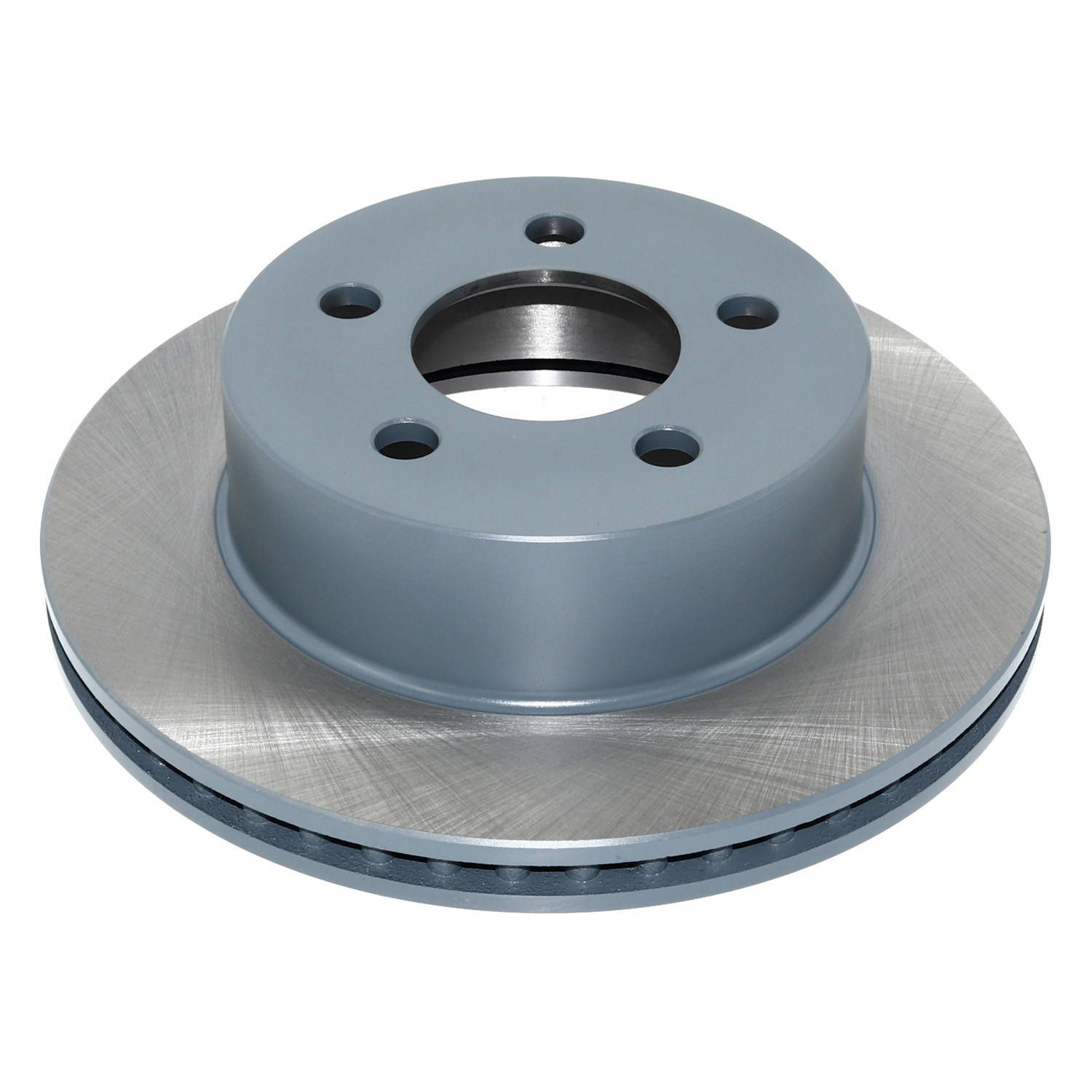 Coated on hat and edge; non-directional swirl finish