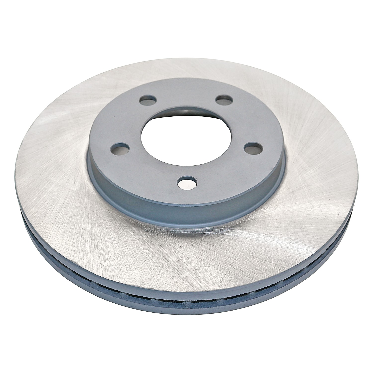 Coated on hat and edge; non-directional swirl finish