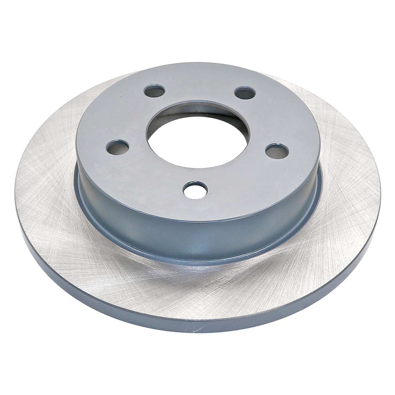 Coated on hat and edge; non-directional swirl finish
