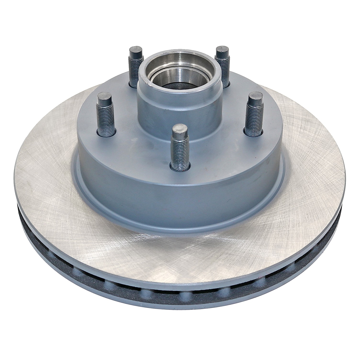 Coated on hat and edge; non-directional swirl finish
