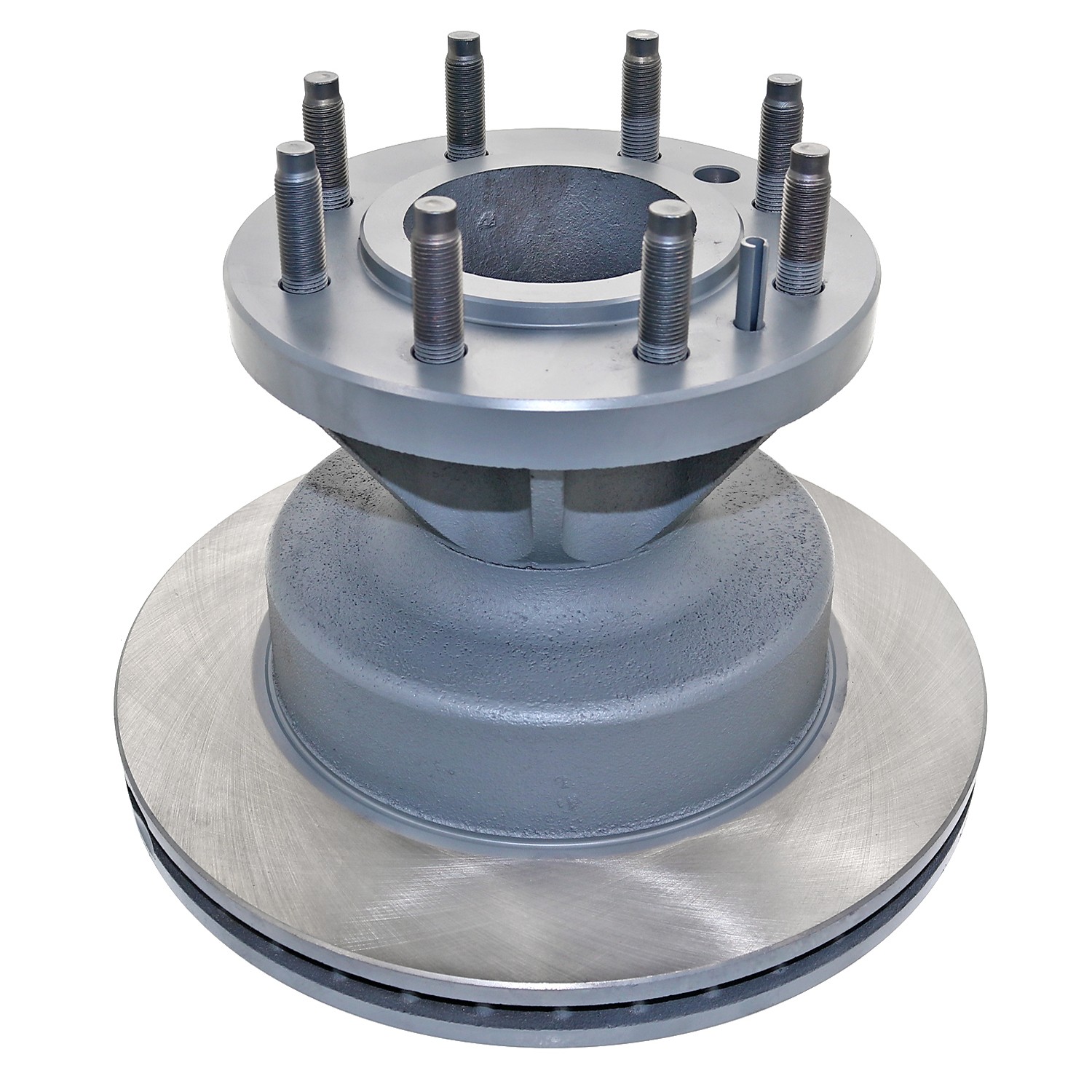 Coated on hat and edge; non-directional swirl finish