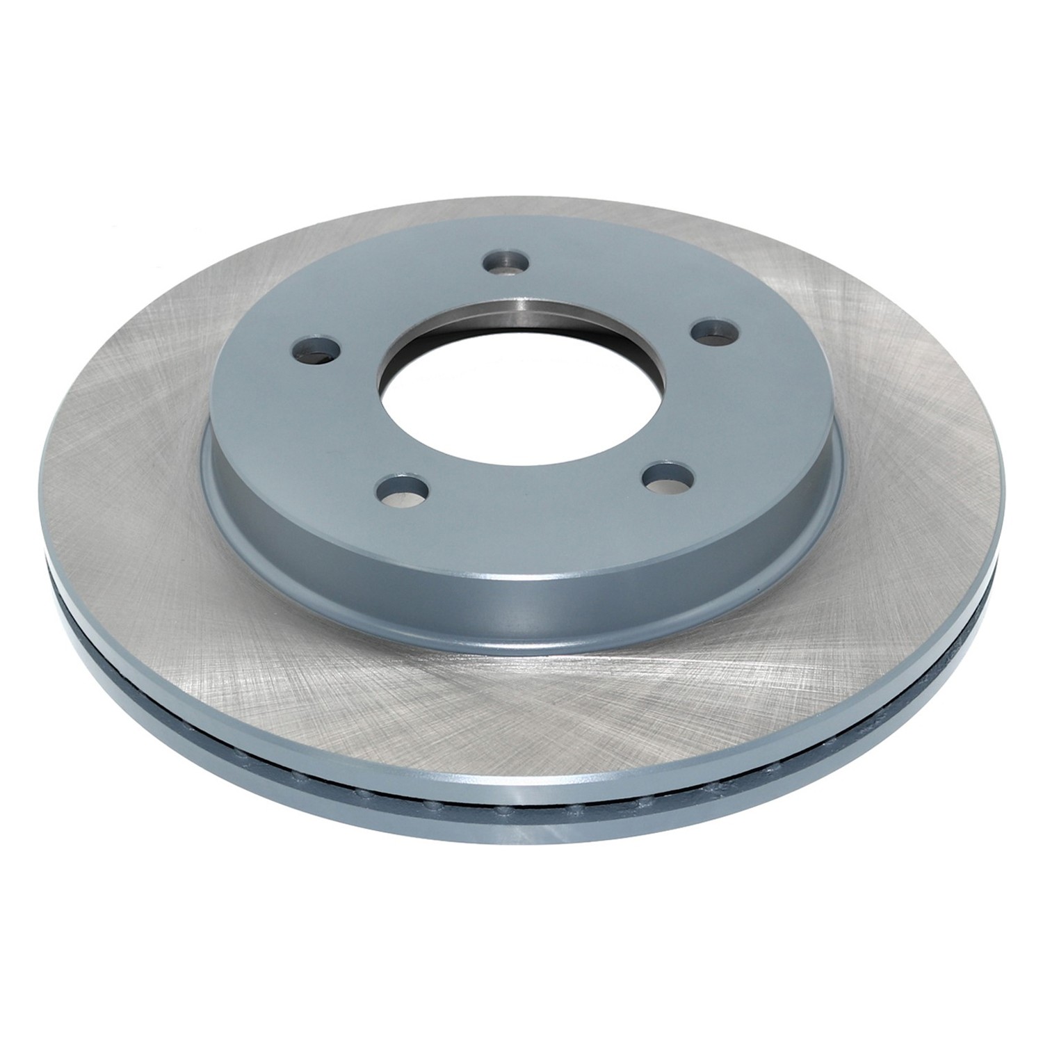 Coated on hat and edge; non-directional swirl finish