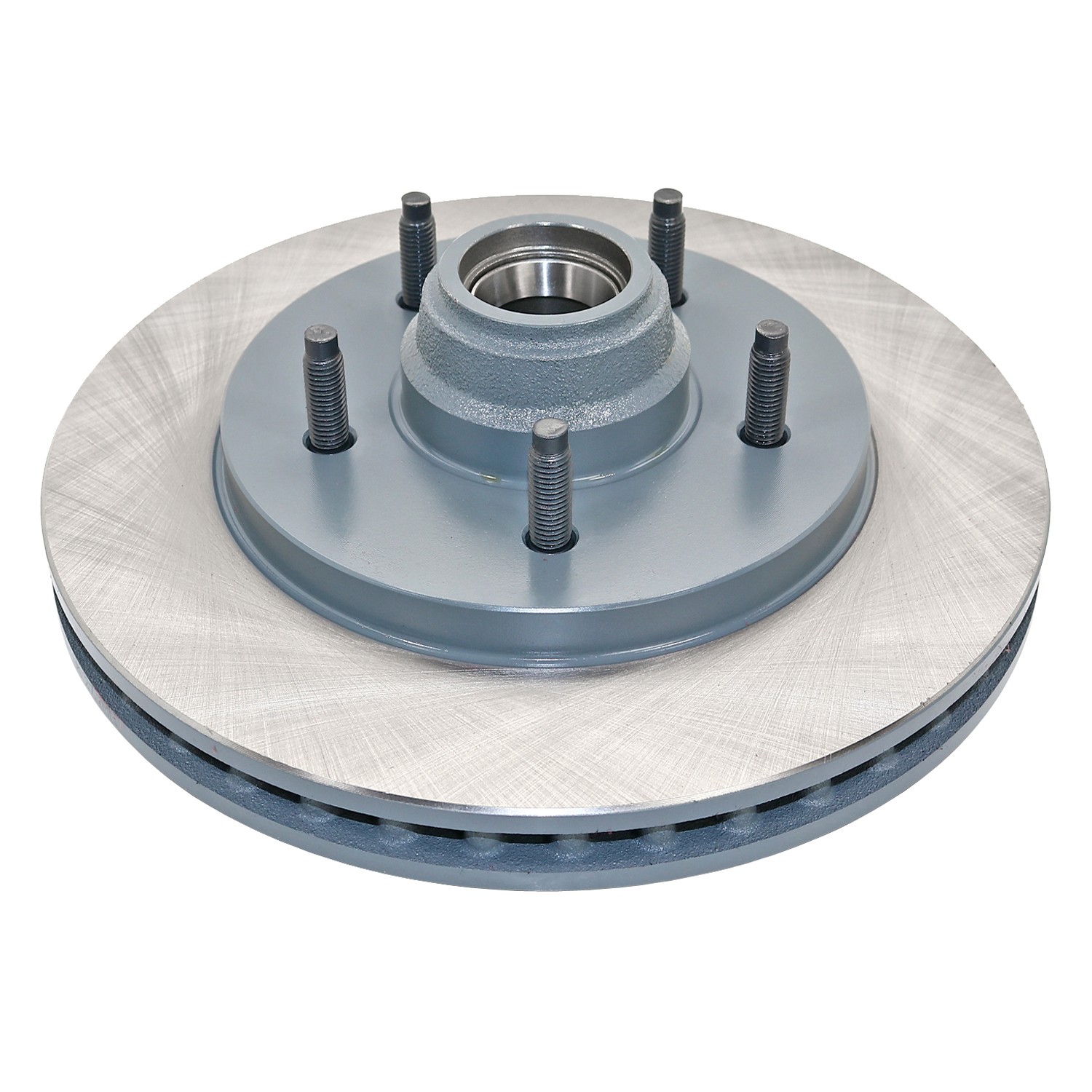 Coated on hat and edge; non-directional swirl finish