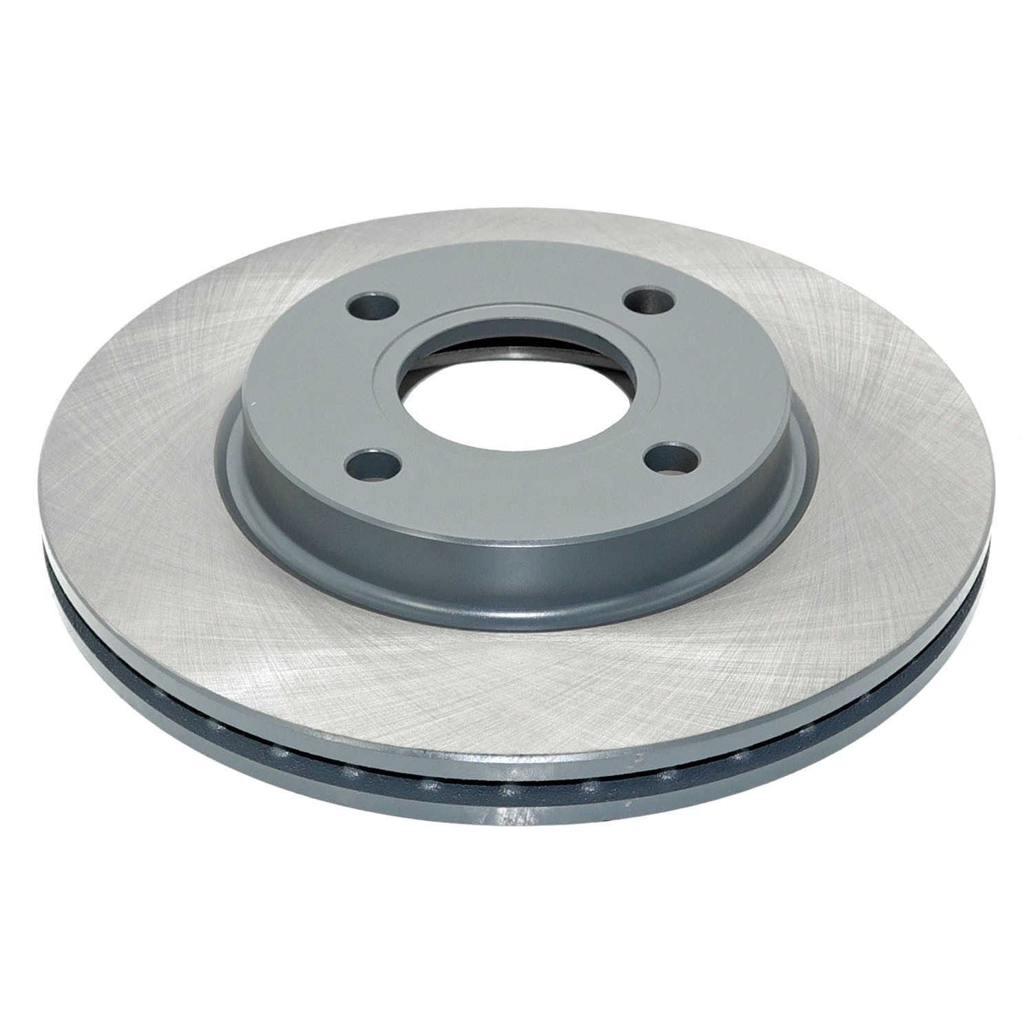 Coated on hat and edge; non-directional swirl finish