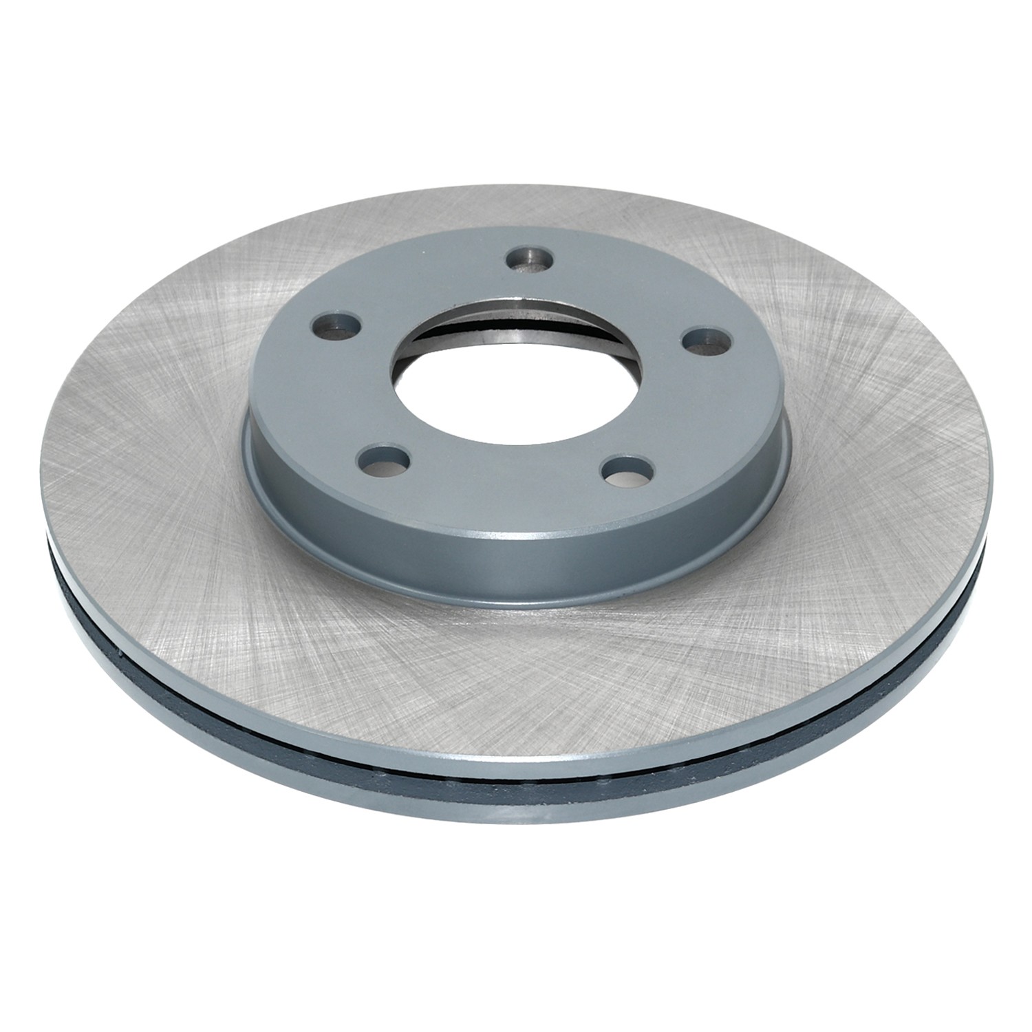 Coated on hat and edge; non-directional swirl finish