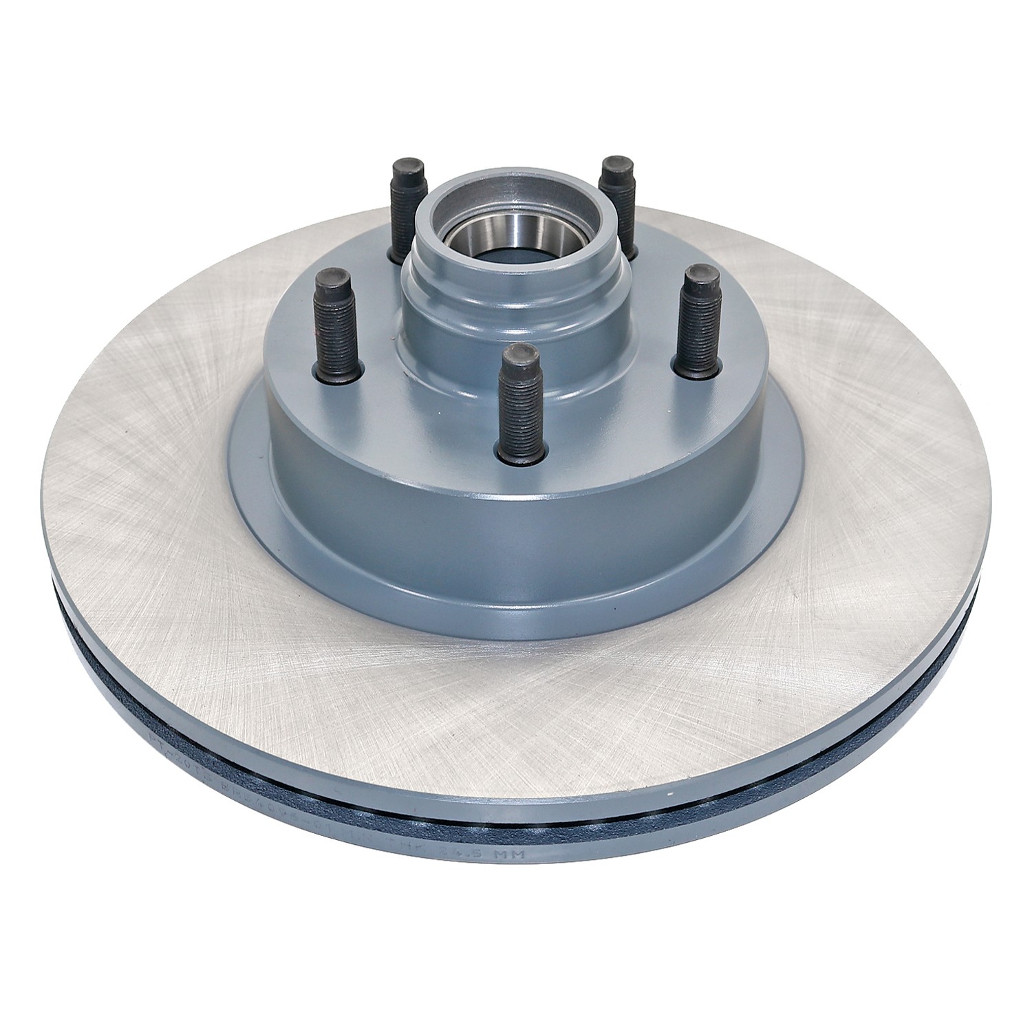 Coated on hat and edge; non-directional swirl finish