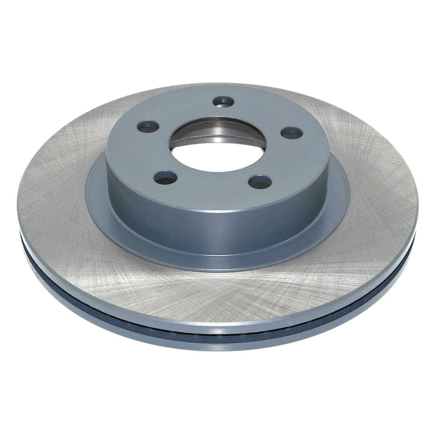 Coated on hat and edge; non-directional swirl finish