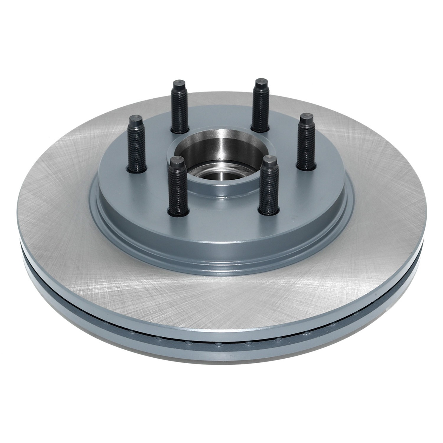 Coated on hat and edge; non-directional swirl finish
