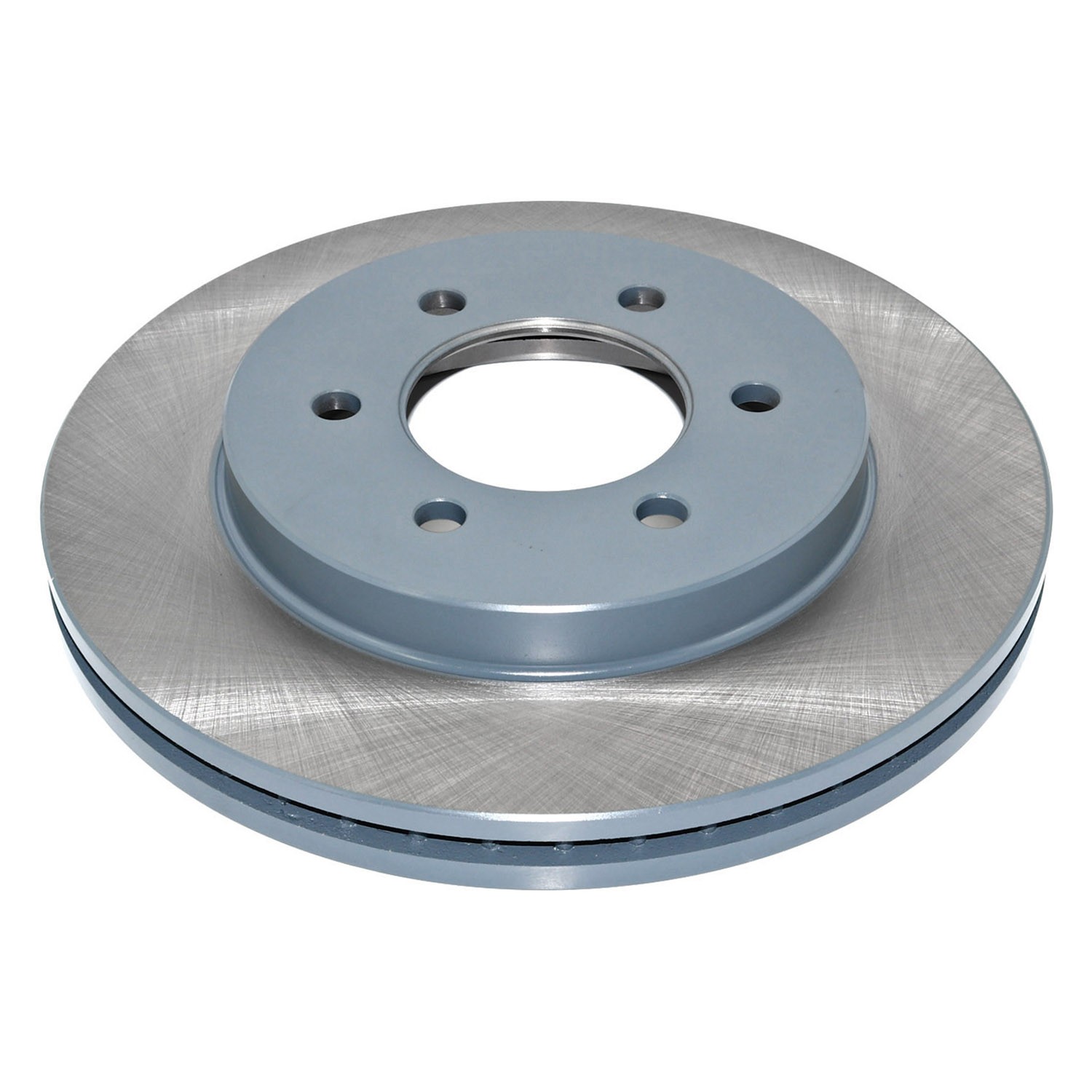 Coated on hat and edge; non-directional swirl finish