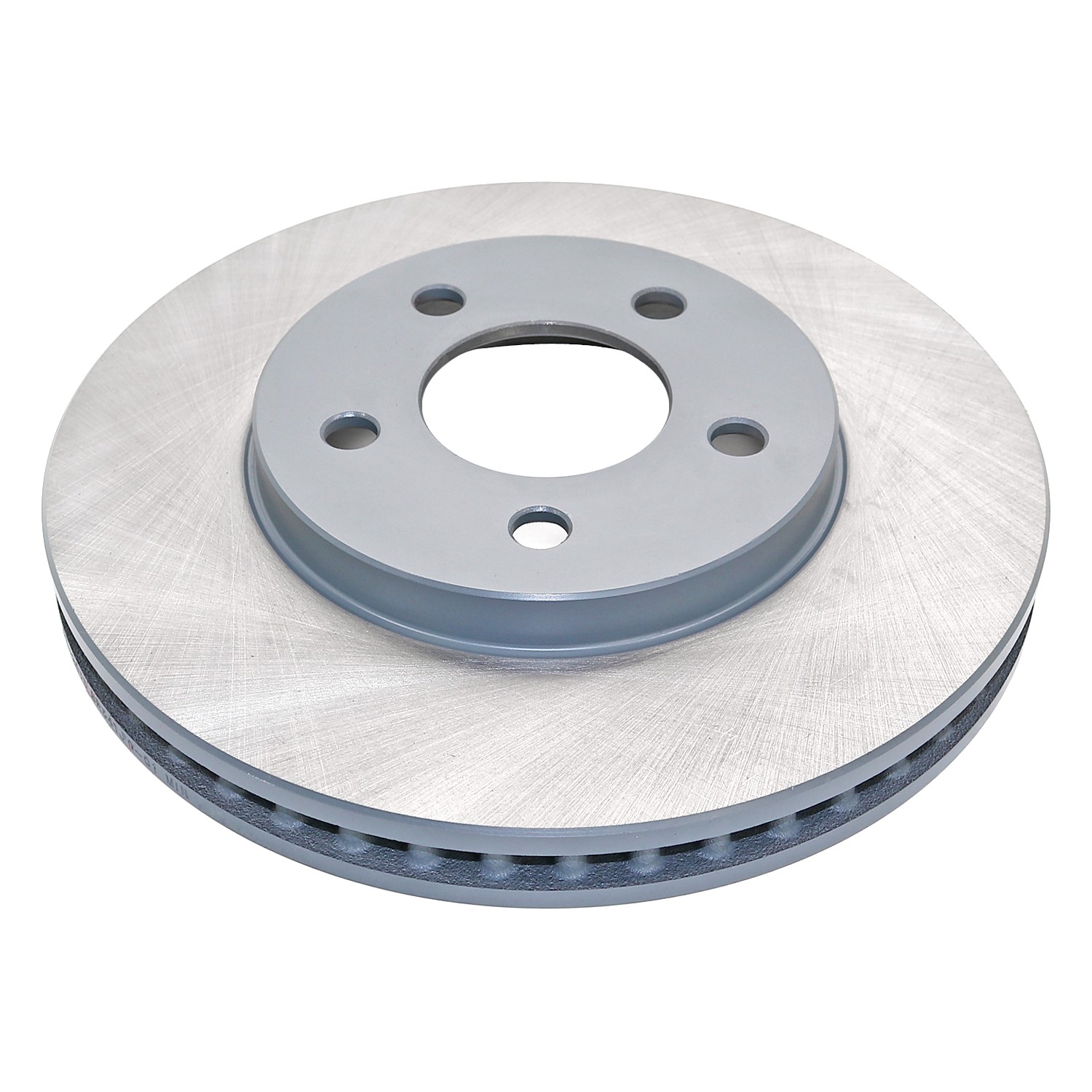 Coated on hat and edge; non-directional swirl finish