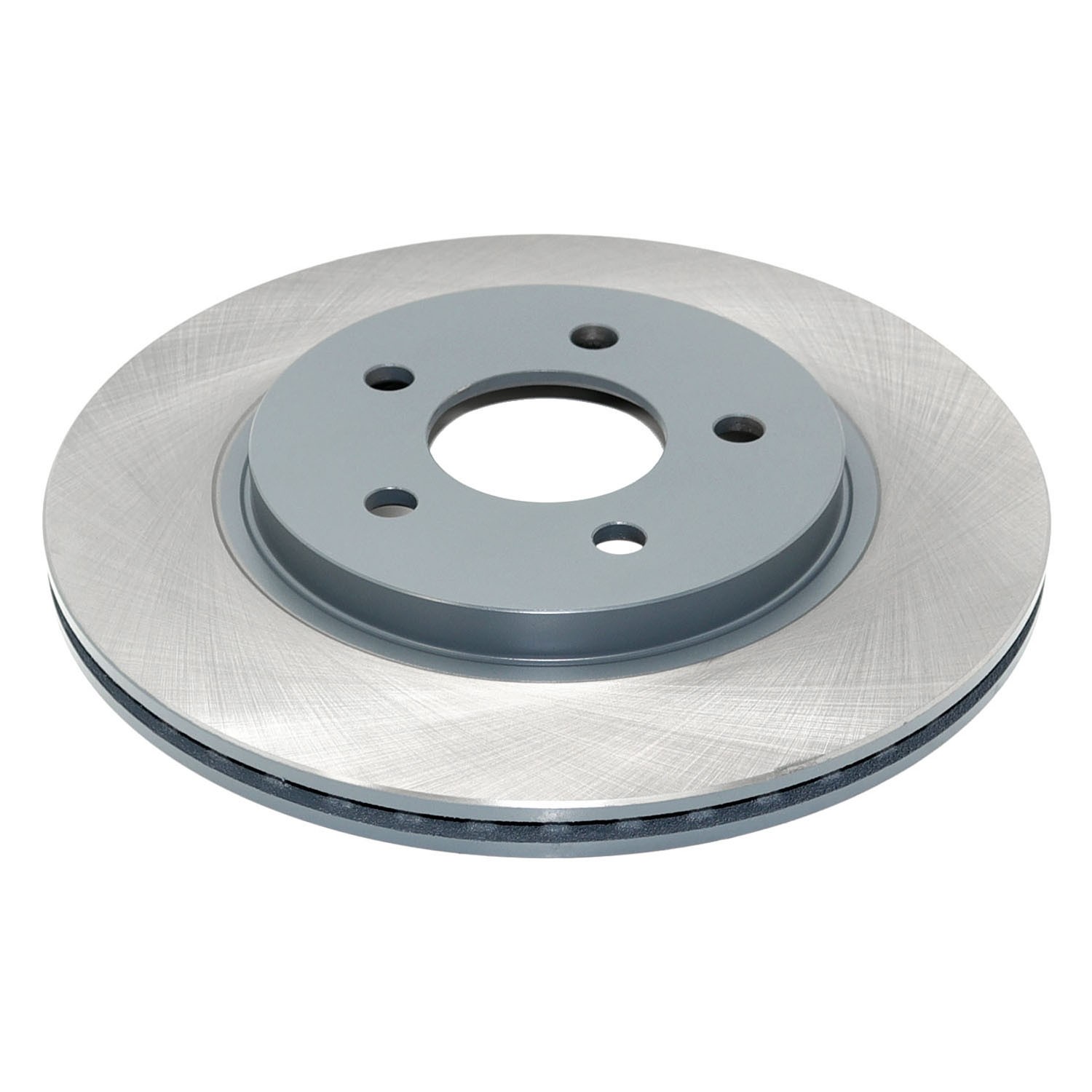 Coated on hat and edge; non-directional swirl finish